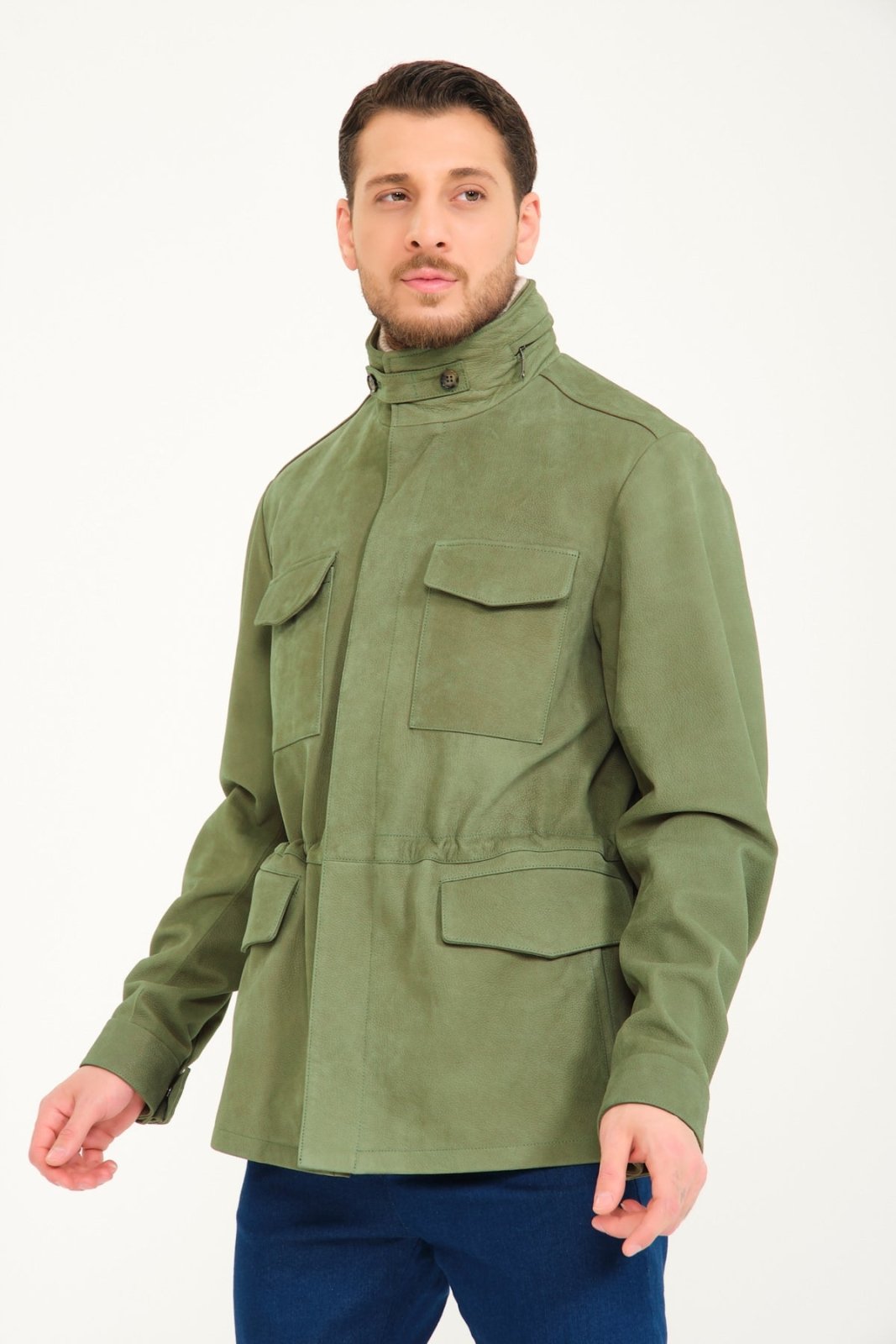 Green Leather Jacket - ADAMO