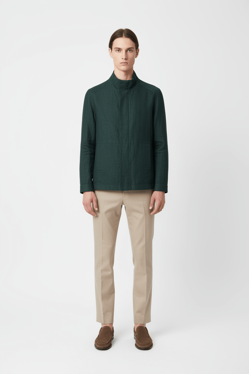 Green Linen Jacket - ADAMO
