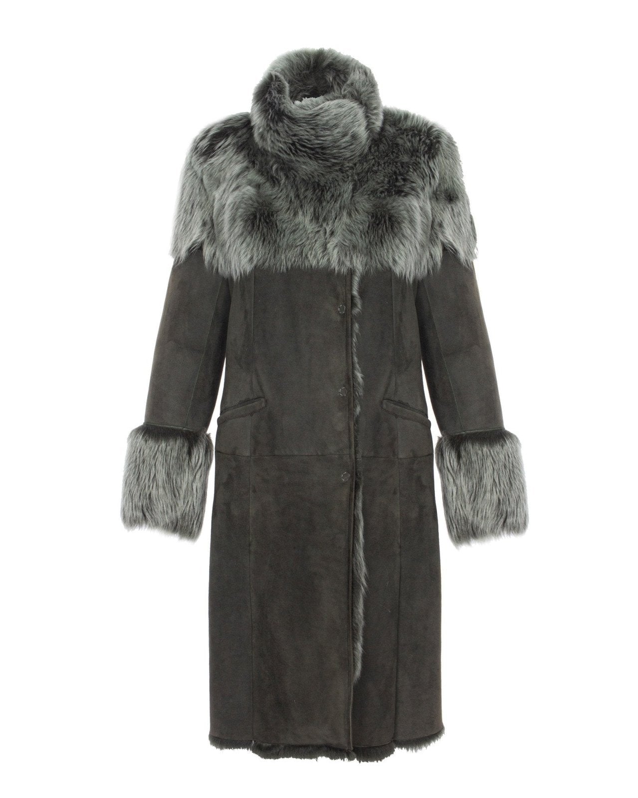 Green Long Fur Coat - ADAMO