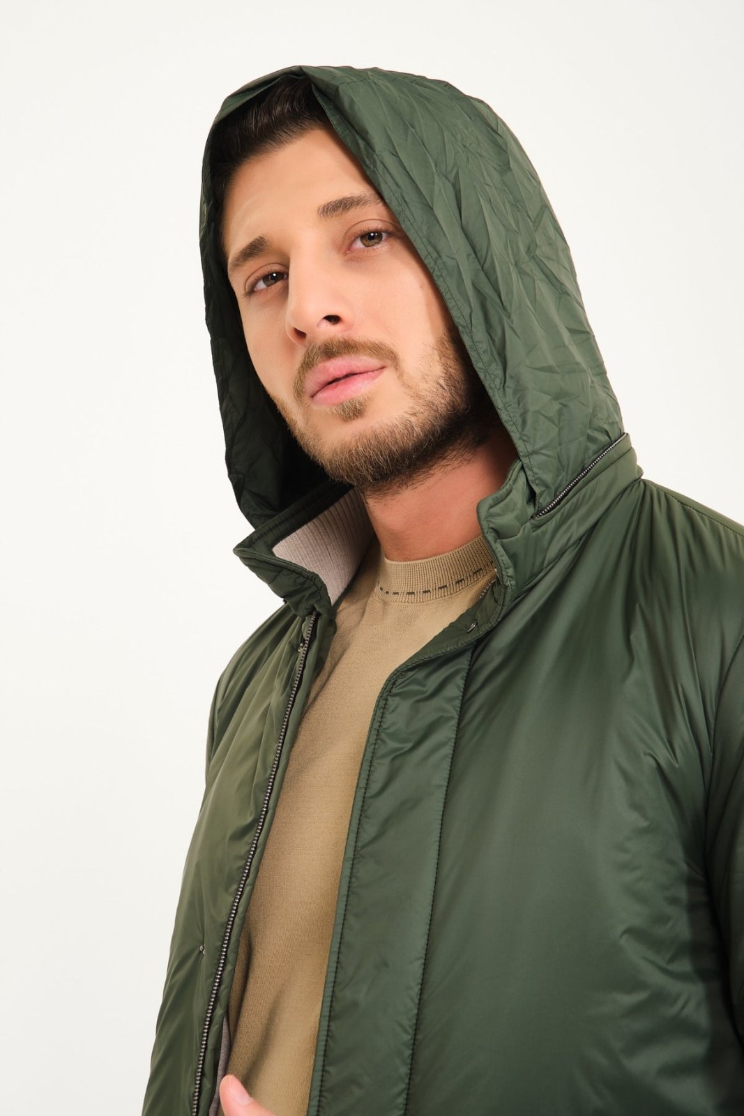 Green Long Waterproof Coat - ADAMO