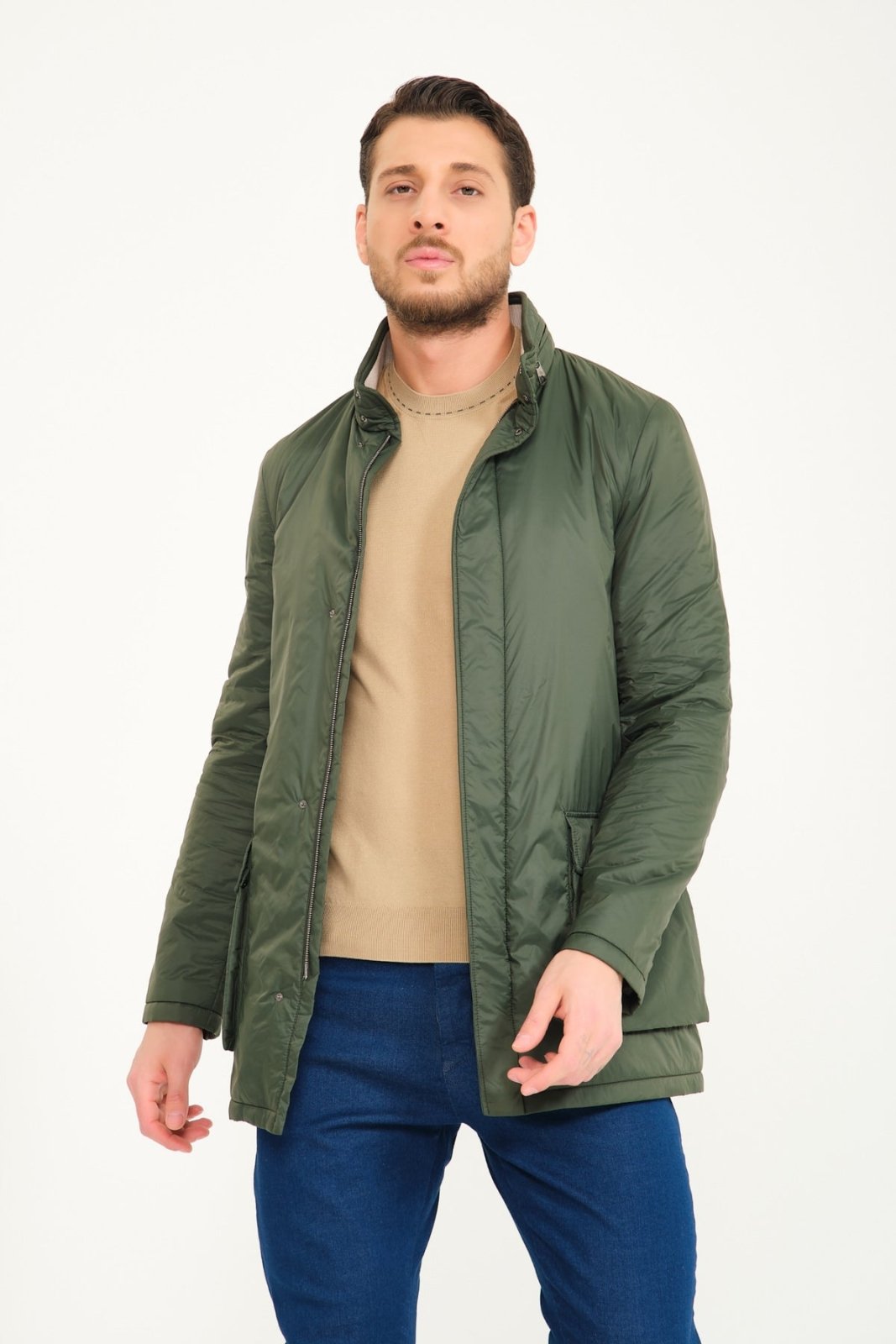 Green Long Waterproof Coat - ADAMO