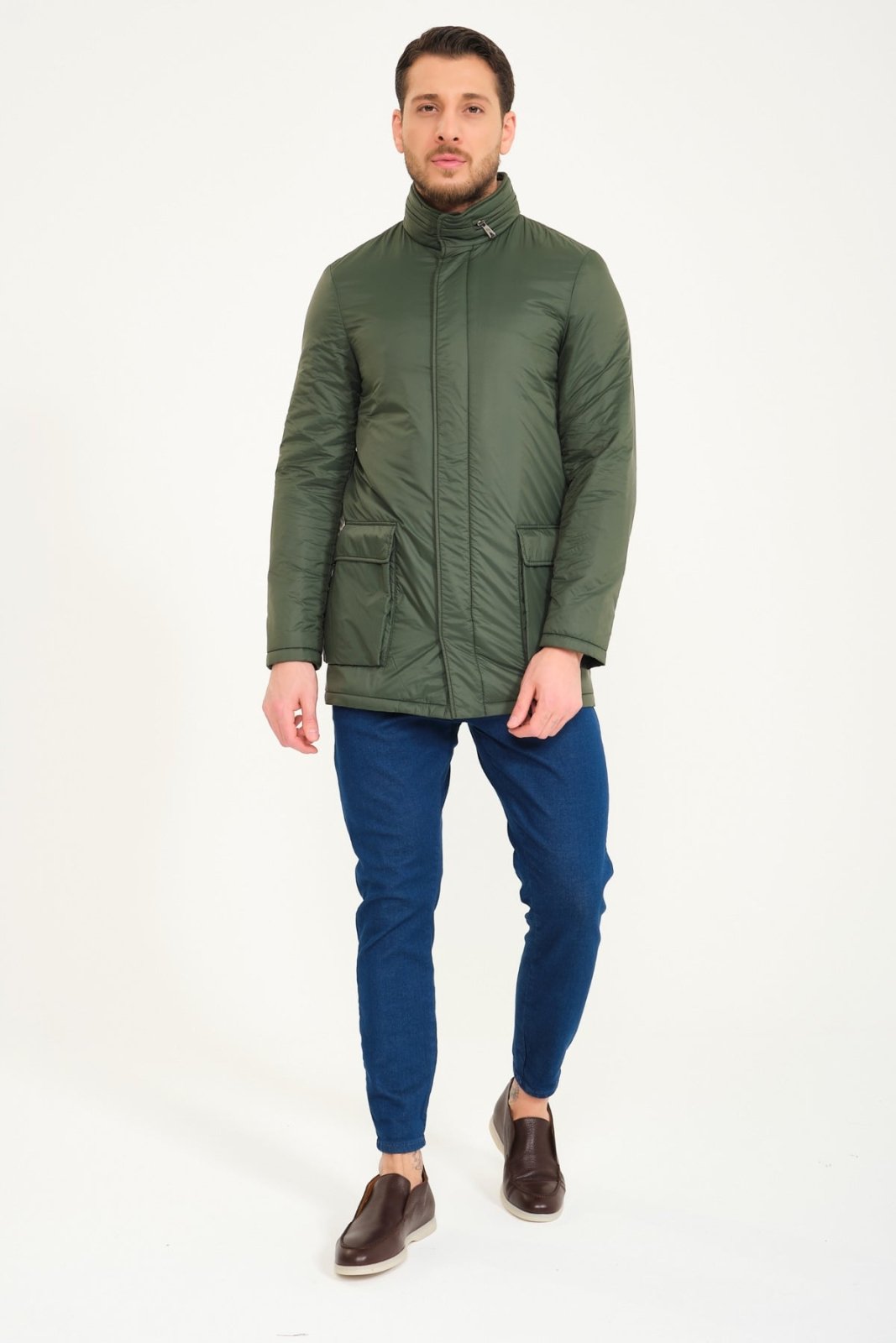 Green Long Waterproof Coat - ADAMO