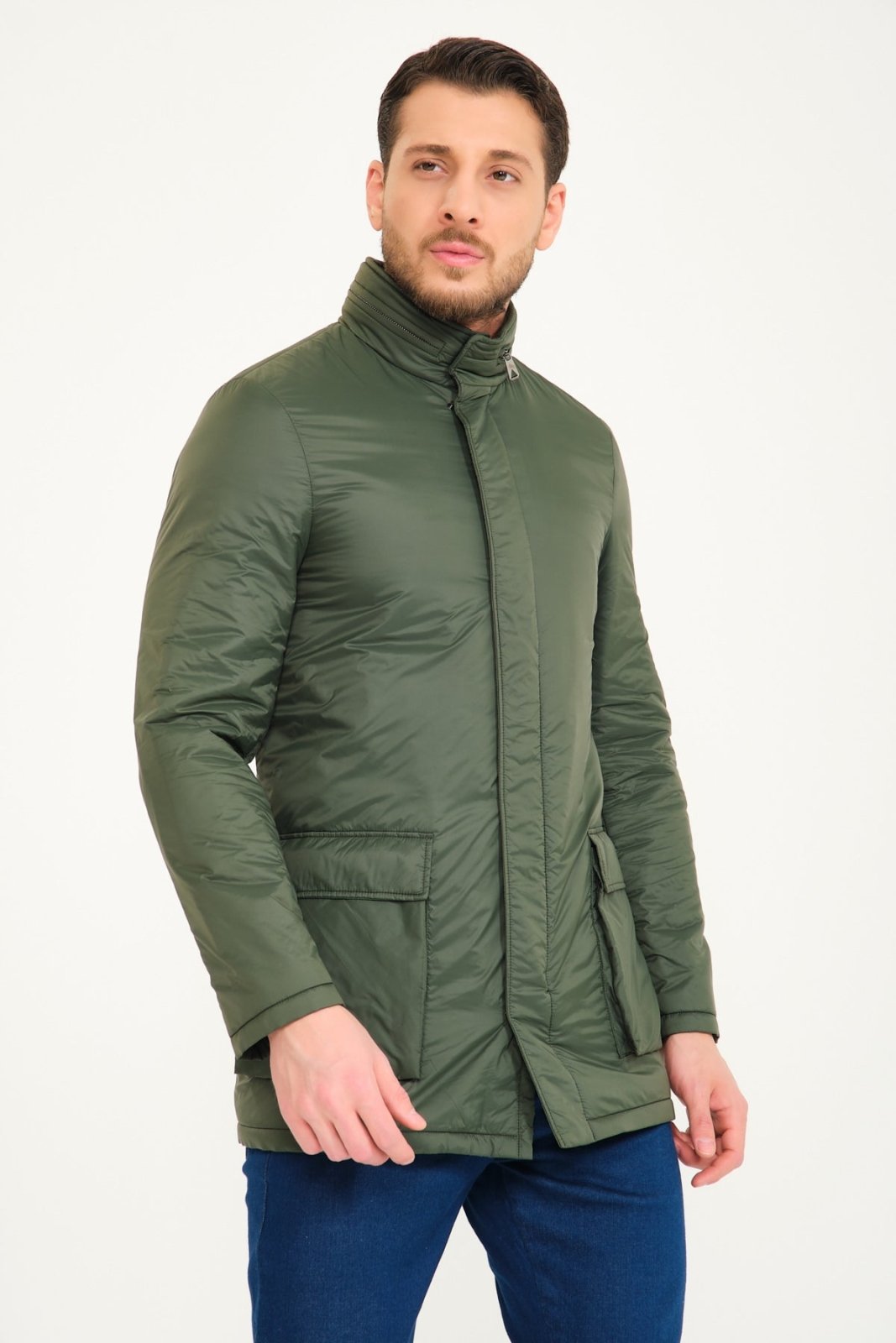 Green Long Waterproof Coat - ADAMO