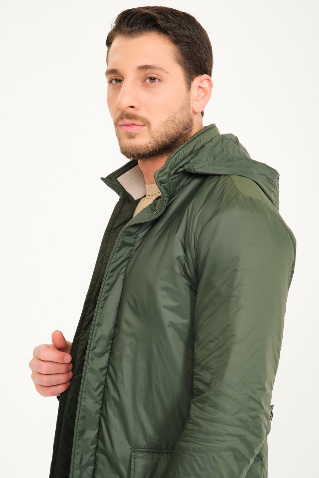 Green Long Waterproof Coat - ADAMO