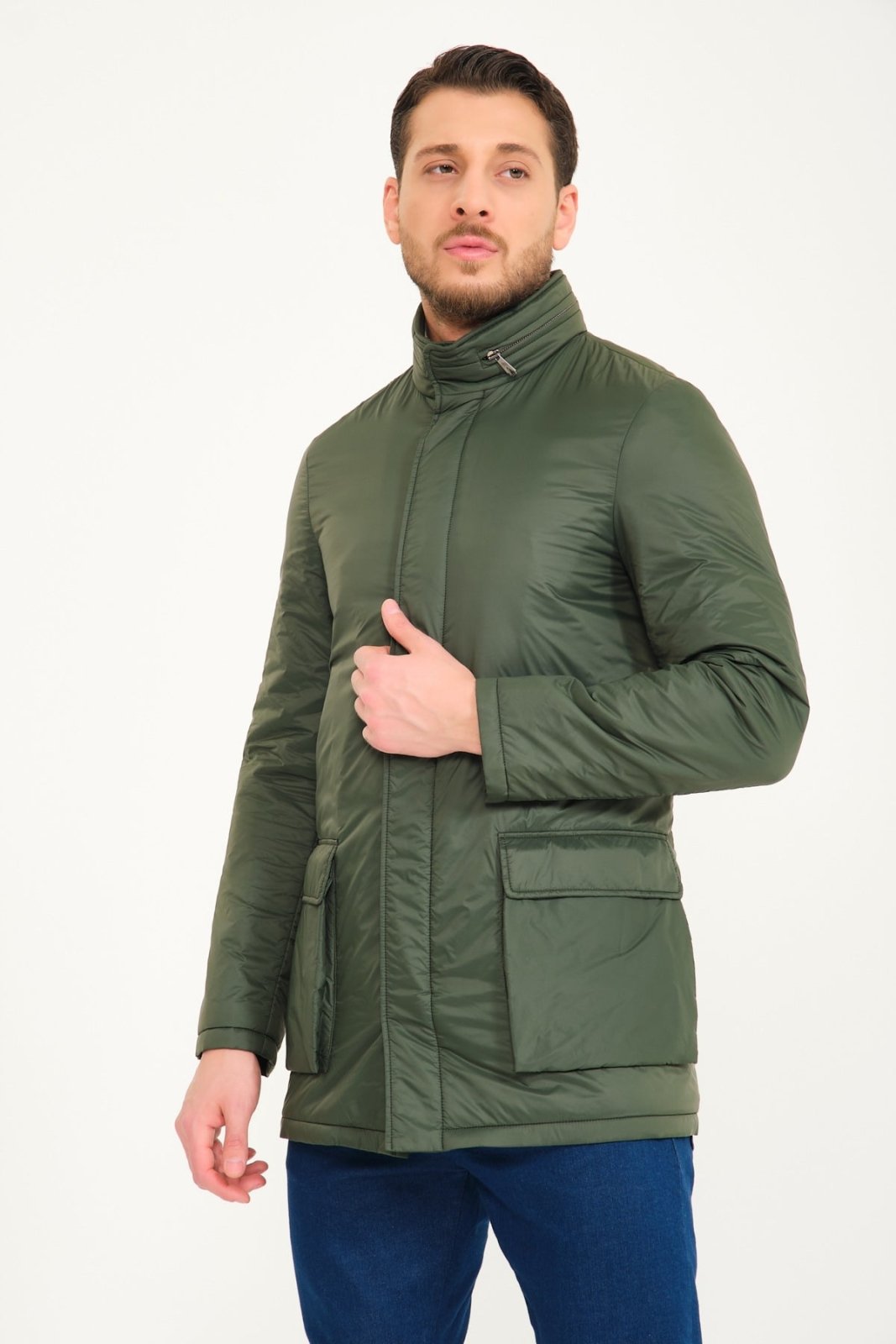 Green Long Waterproof Coat - ADAMO