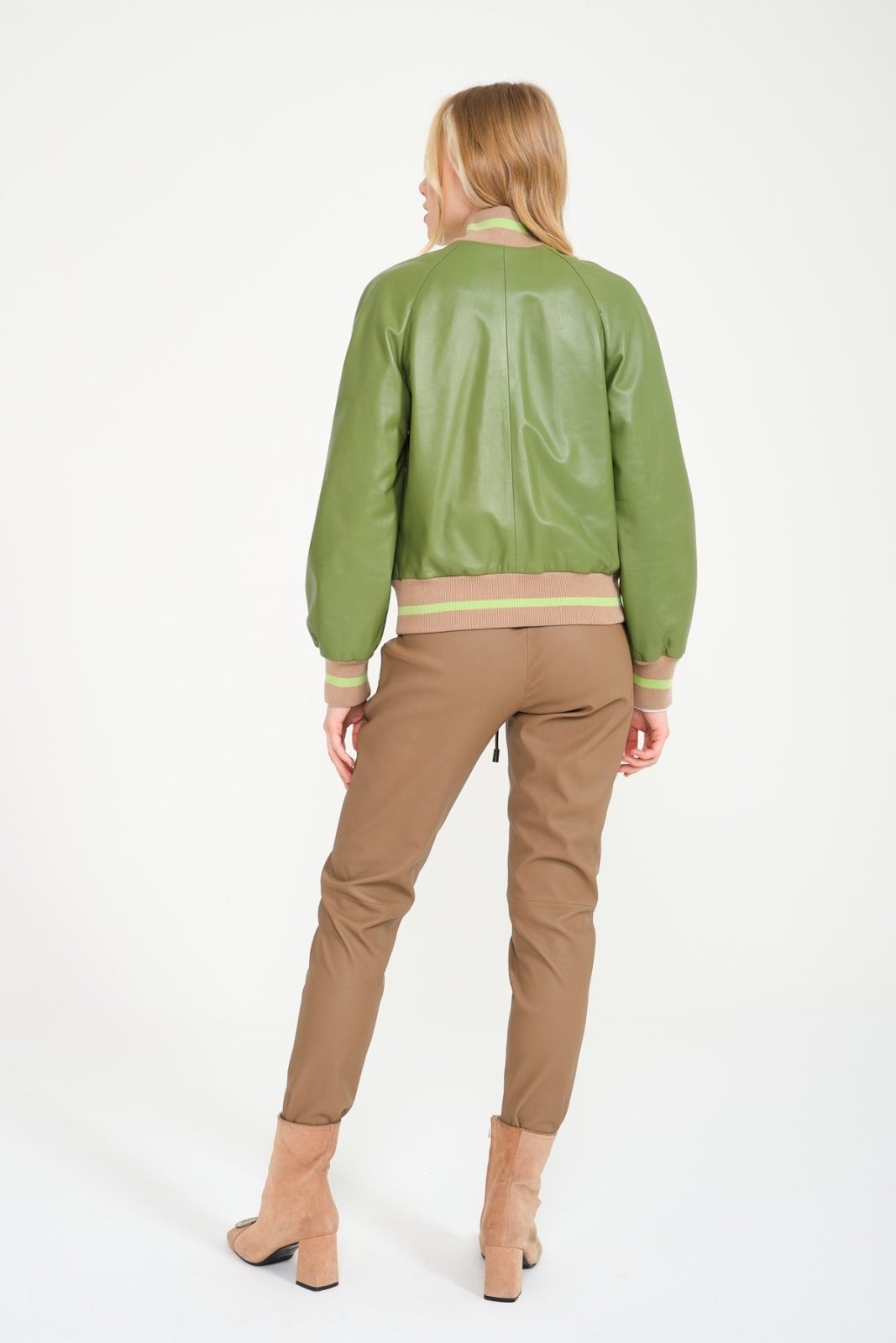 Green Python Leather Jacket - ADAMO