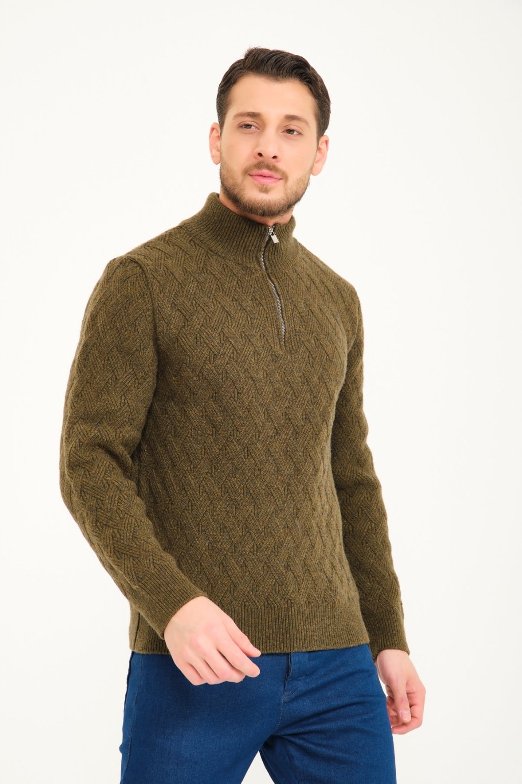 Green Wool Knit Sweater - ADAMO