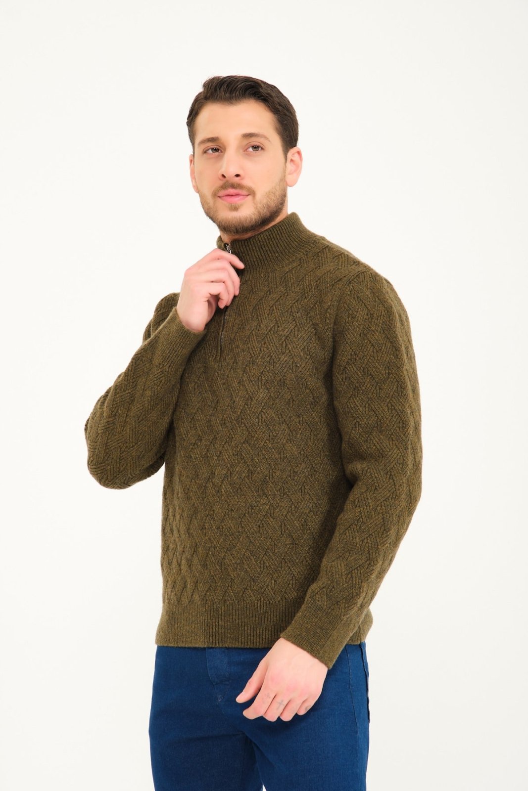 Green Wool Knit Sweater - ADAMO