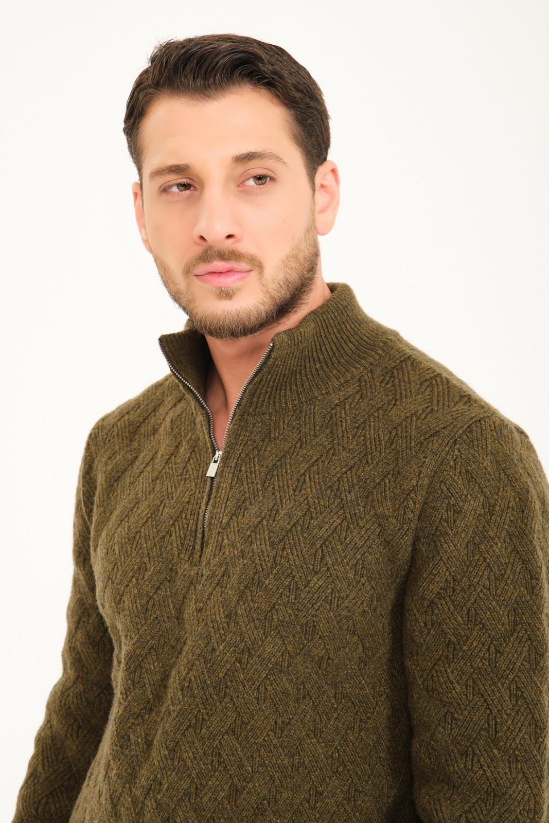 Green Wool Knit Sweater - ADAMO