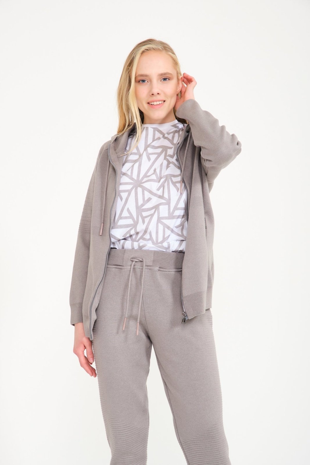 Grey Cardigan & Joggers Set - ADAMO