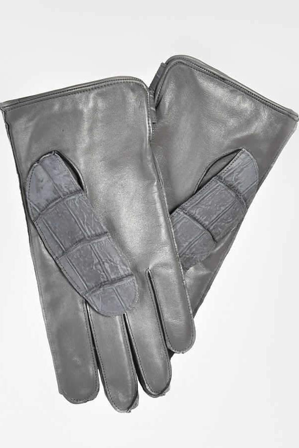 Grey Crocodile Gloves - ADAMO