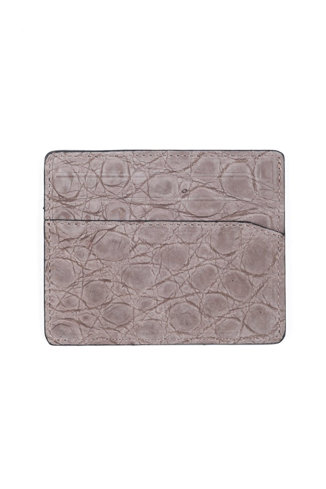 Grey Crocodile Leather Card Holder - ADAMO