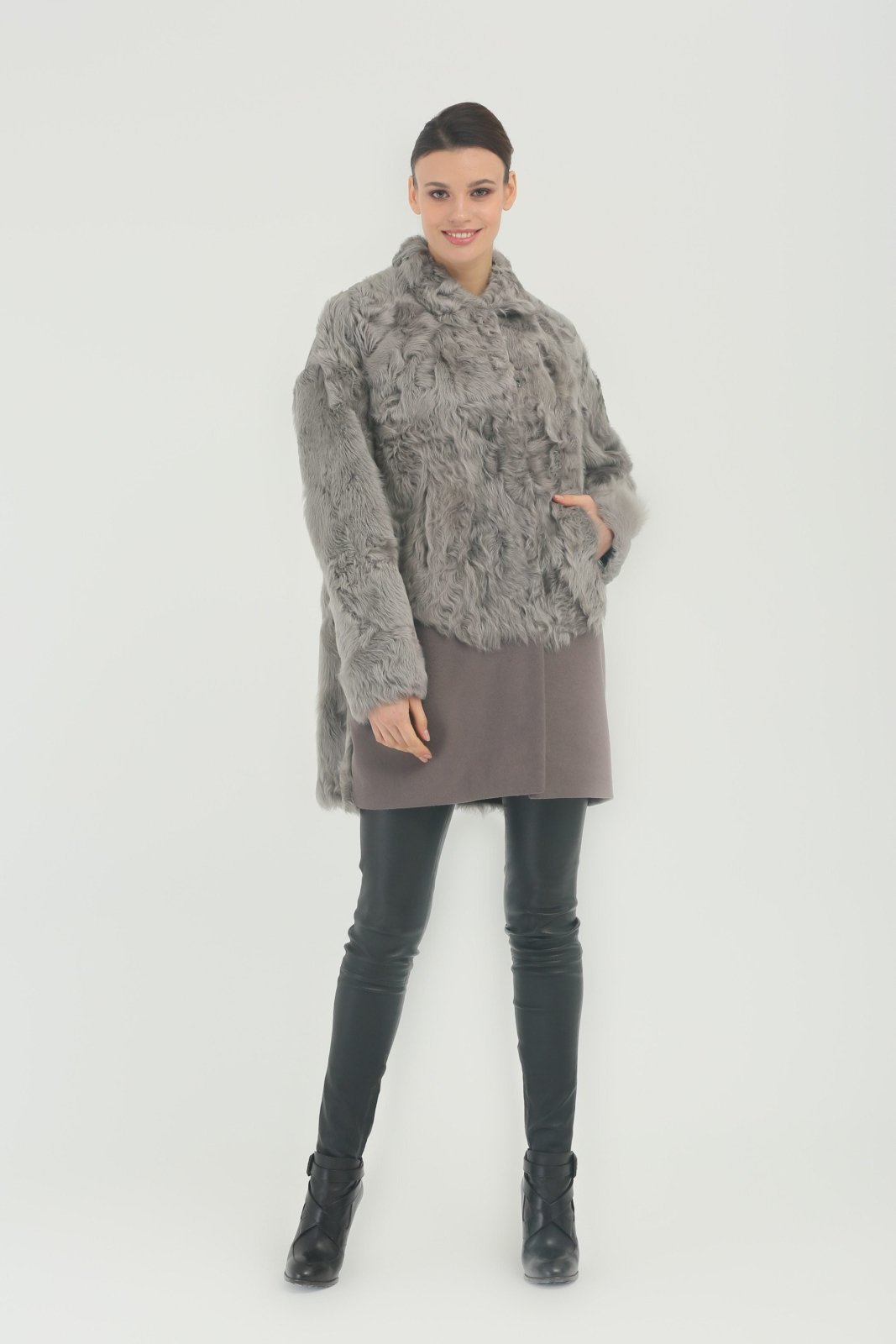 Grey Long Coat - ADAMO