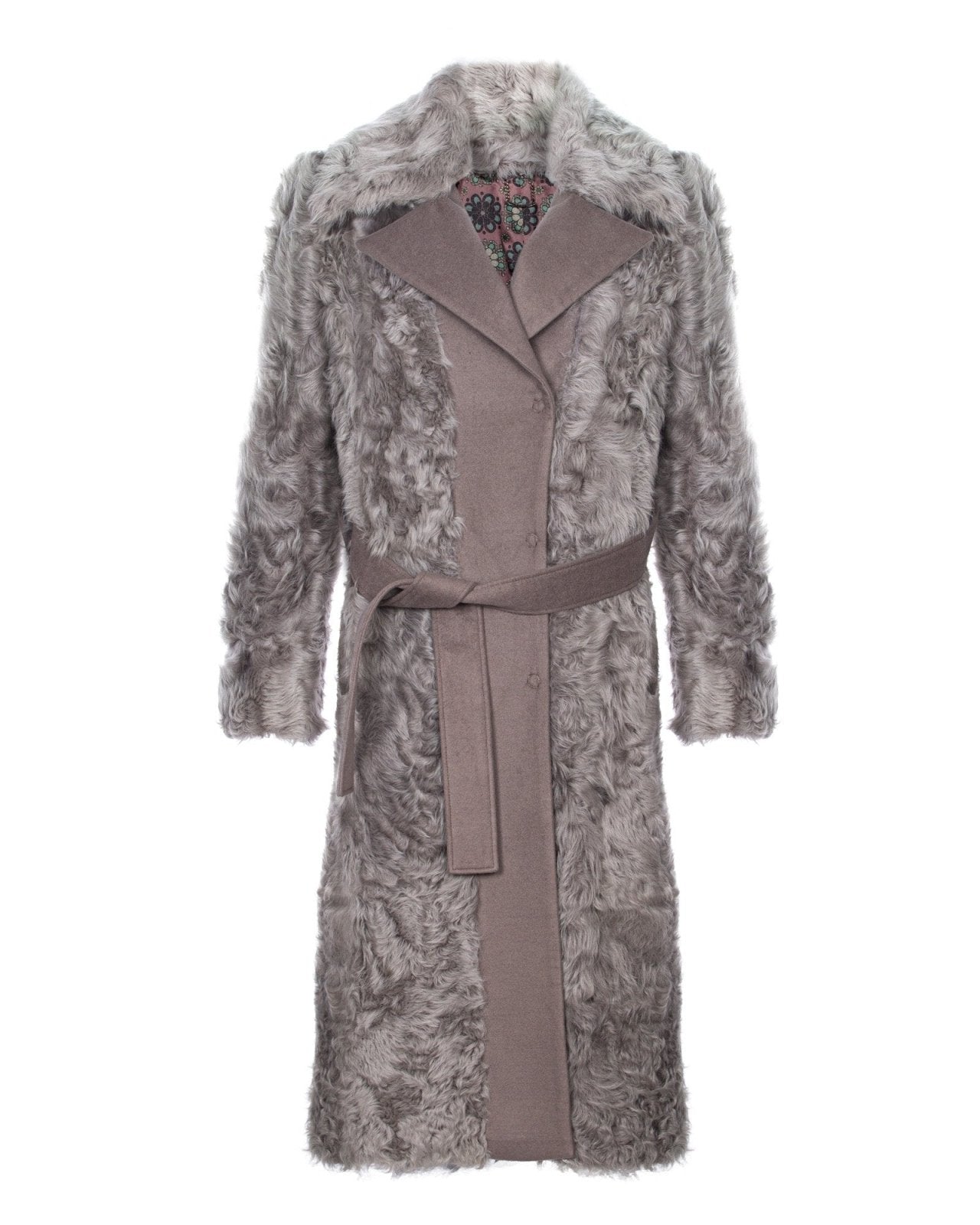 Grey Shearling Coat - ADAMO