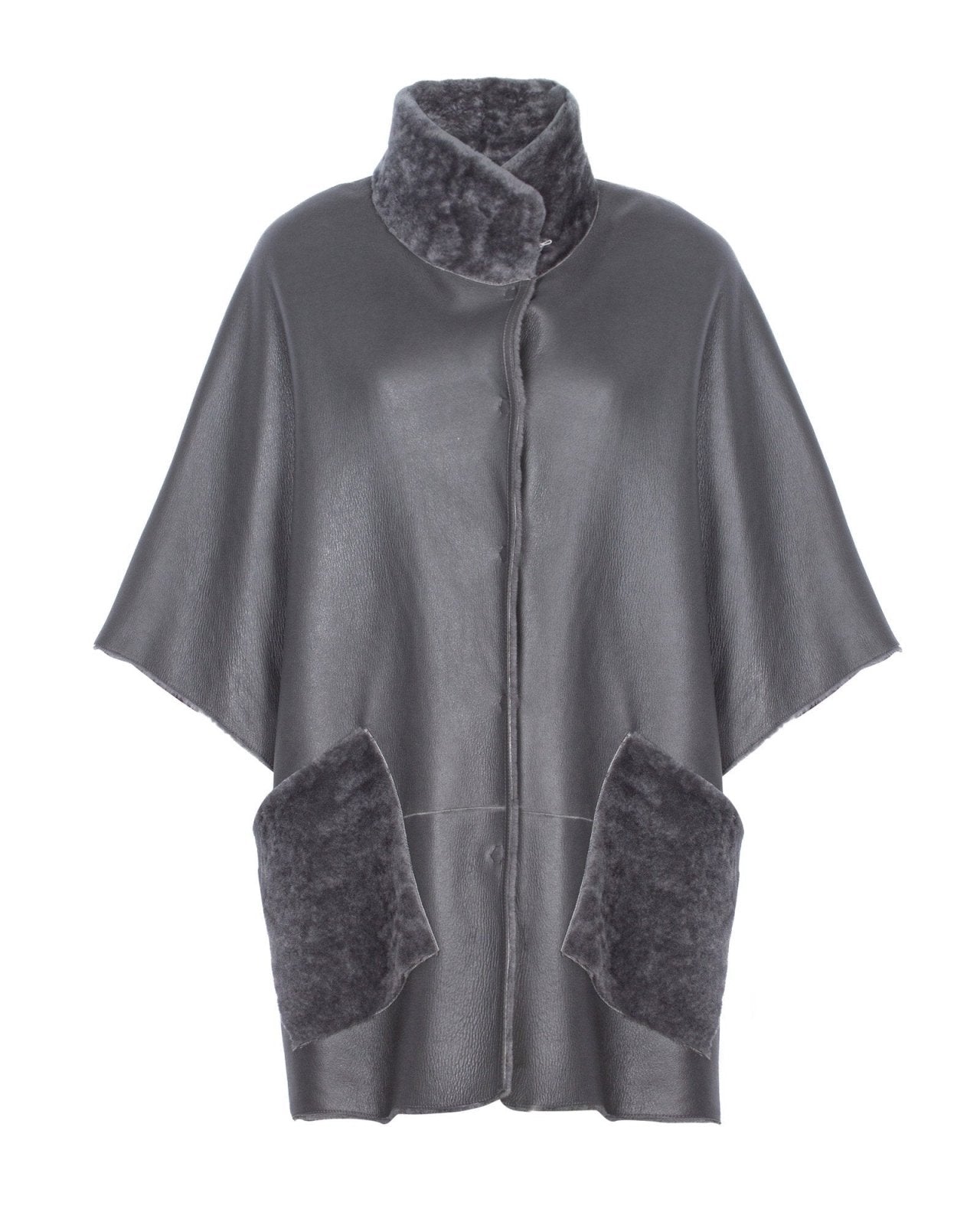 Grey Shearling Coat - ADAMO