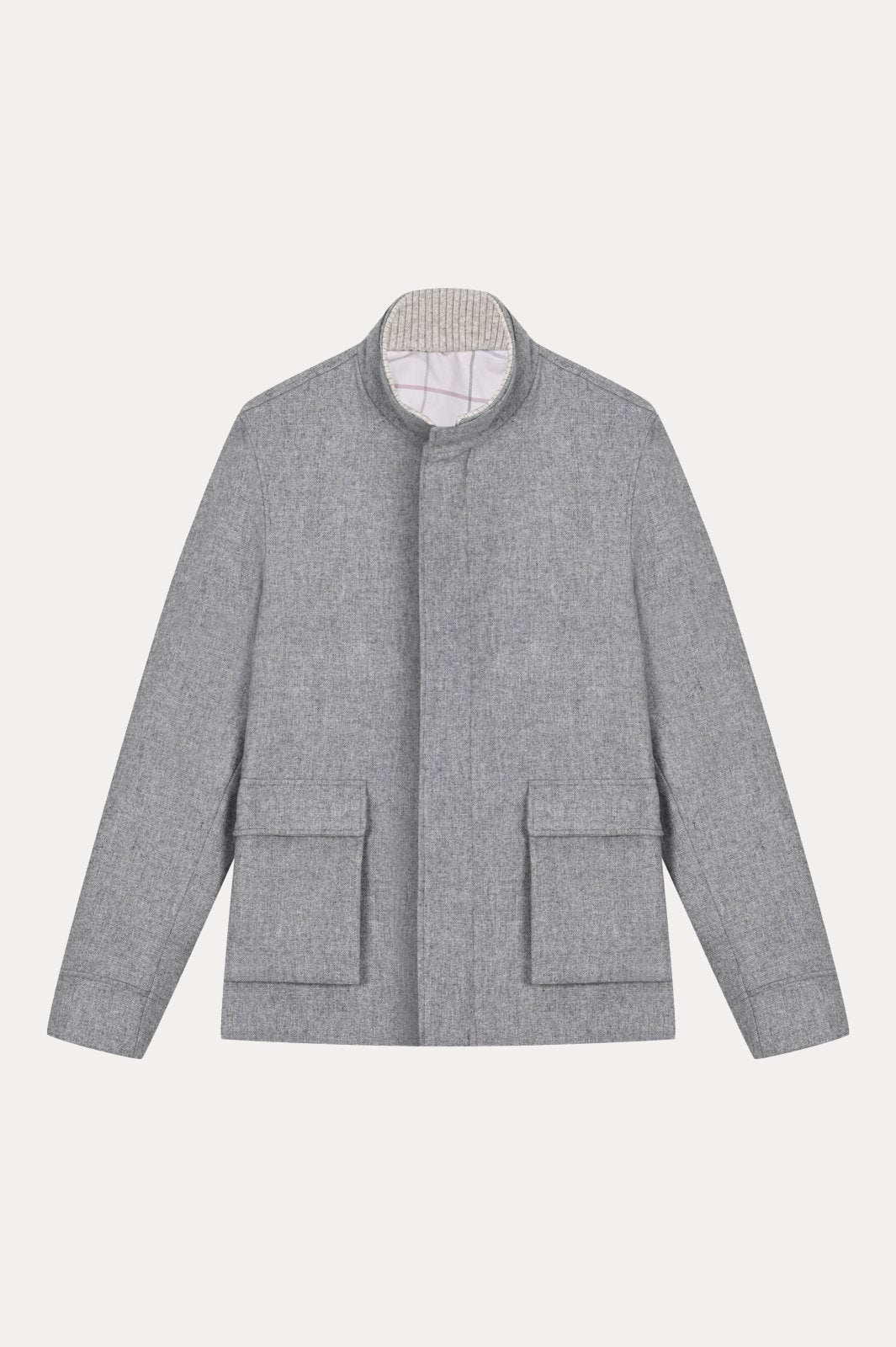 Grey Wool Rex Fur Jacket Jacket - ADAMO