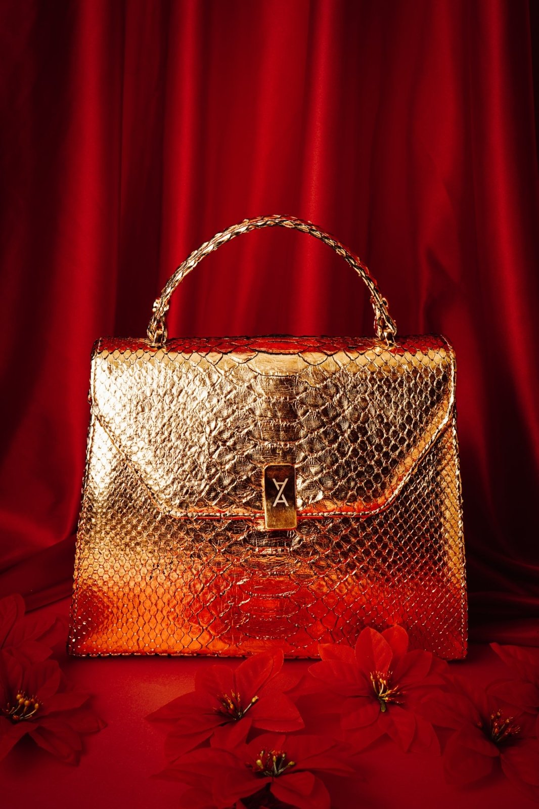 Handmade Gold Python Leather Bag - ADAMO