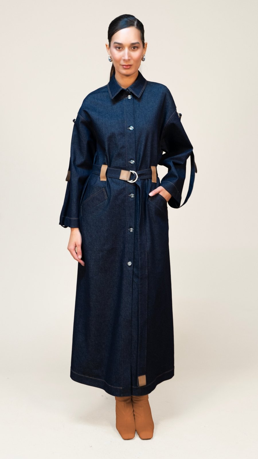 Indigo Denim Maxi Dress - ADAMO