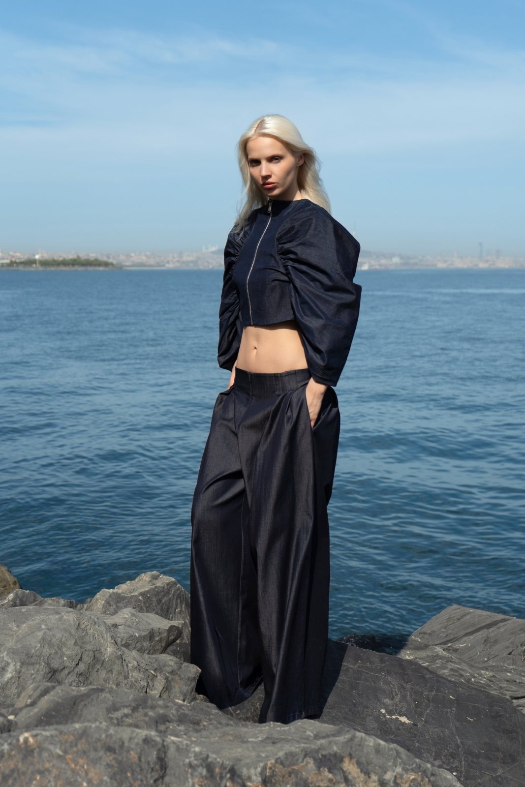 Indigo Denim Trousers - ADAMO