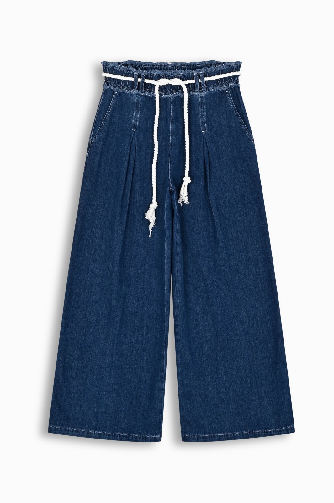 Indigo Wide - Leg Denim Trousers - ADAMO