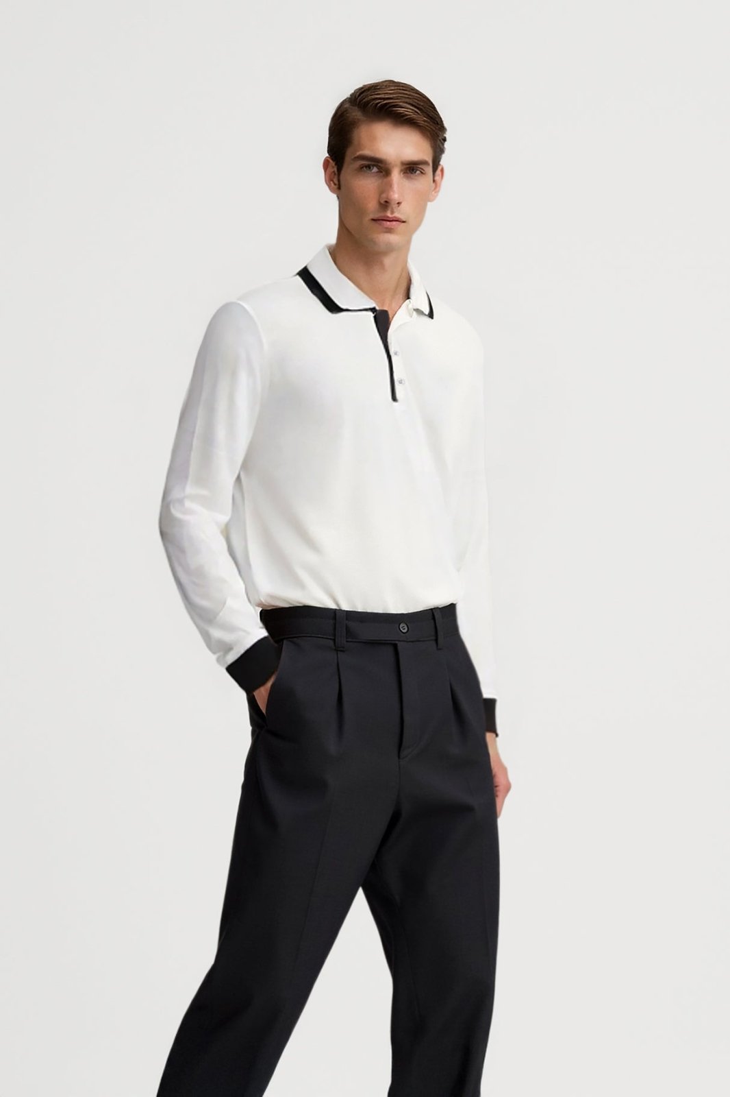 Ivory Contrast Duotone Polo - ADAMO