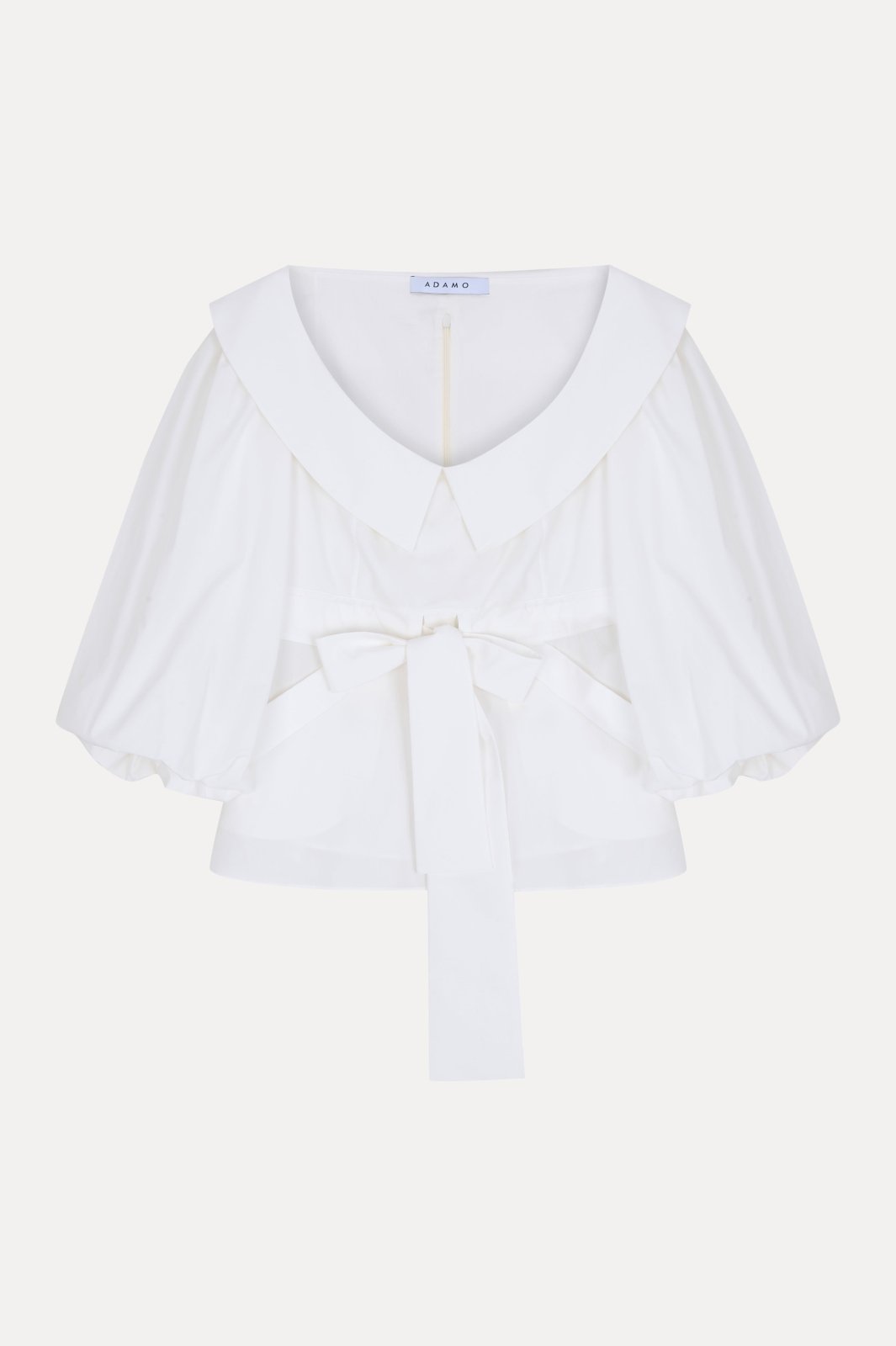 Ivory Cotton Bow - Tie Blouse - ADAMO
