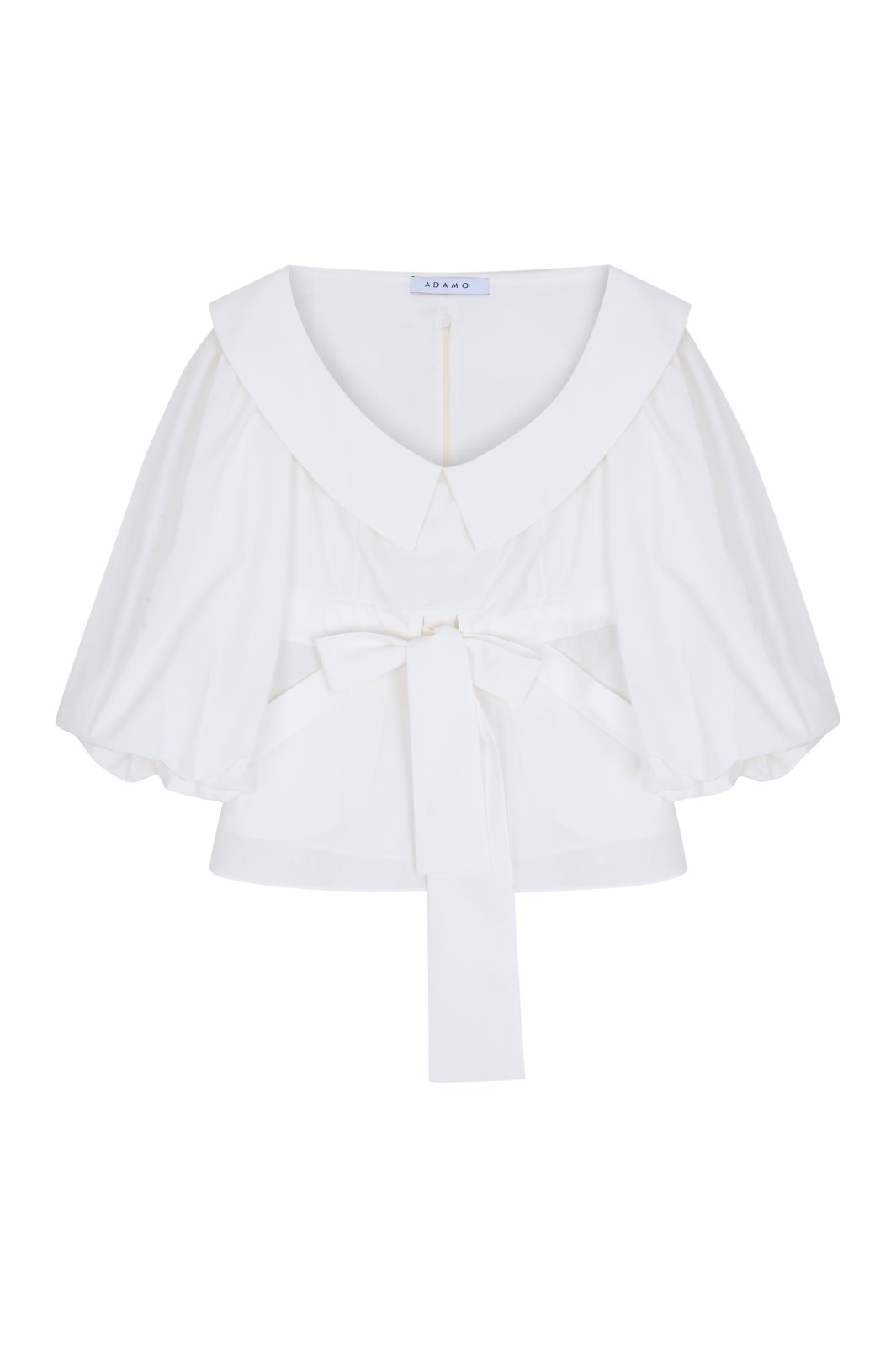 Ivory Cotton Bow - Tie Blouse - ADAMO