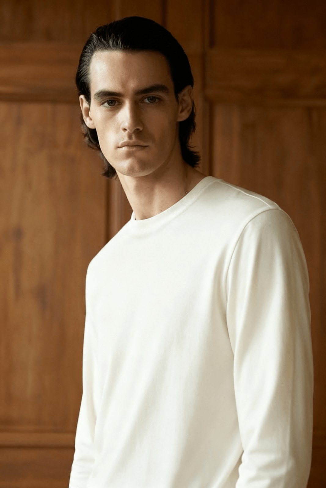 Ivory Essential Long - Sleeve Tee - ADAMO