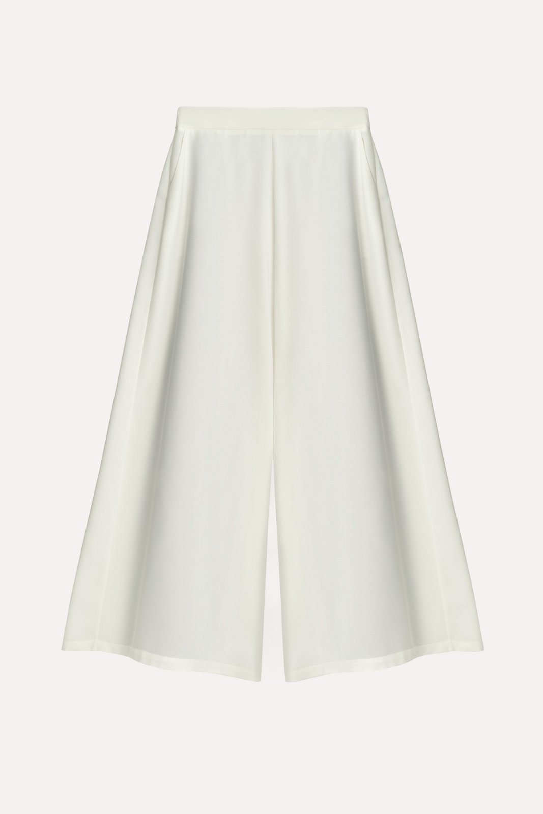 Ivory Fluid Wide - Leg Trousers - ADAMO