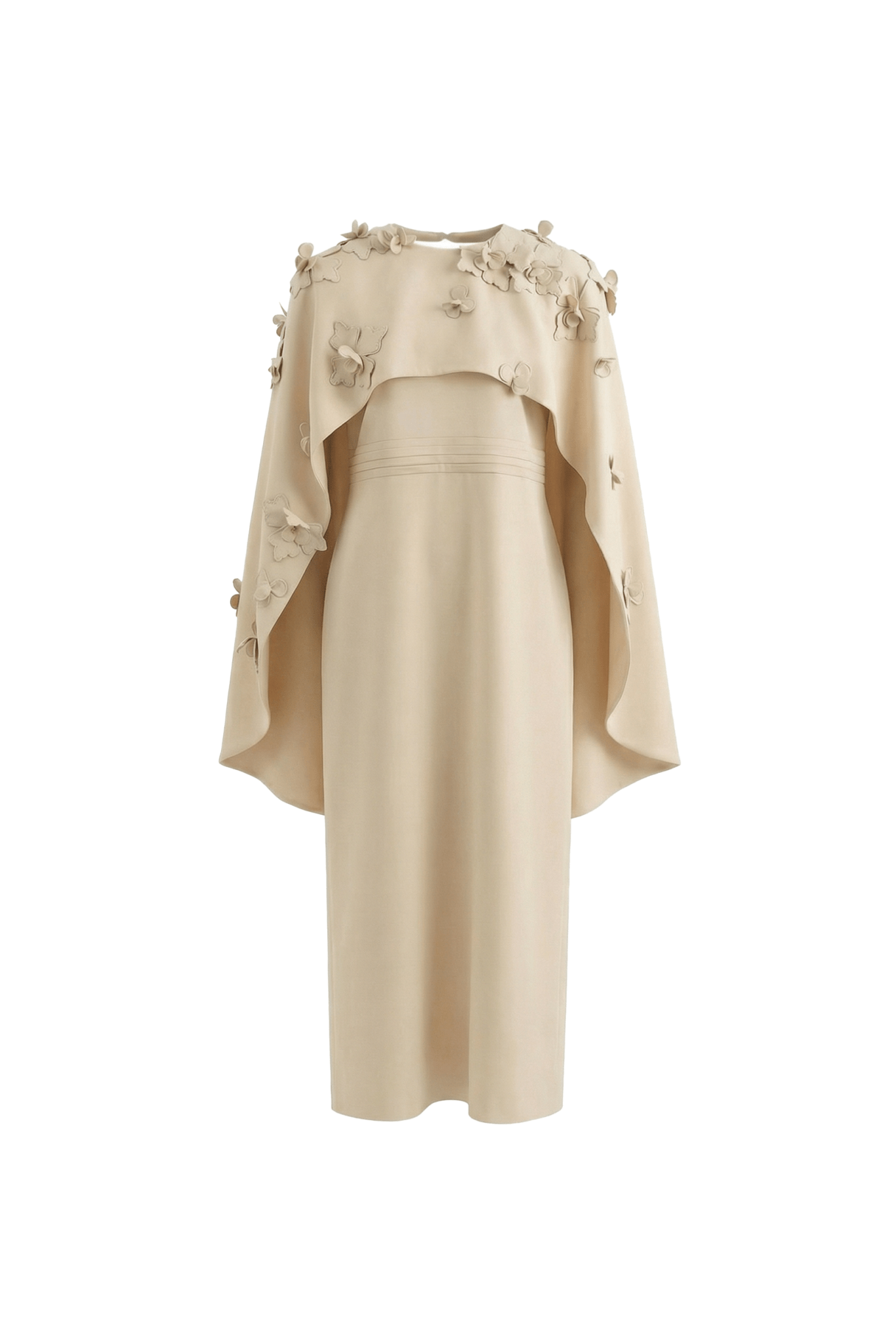 Ivory Petaline Cape - Panel Couture Dress - ADAMO
