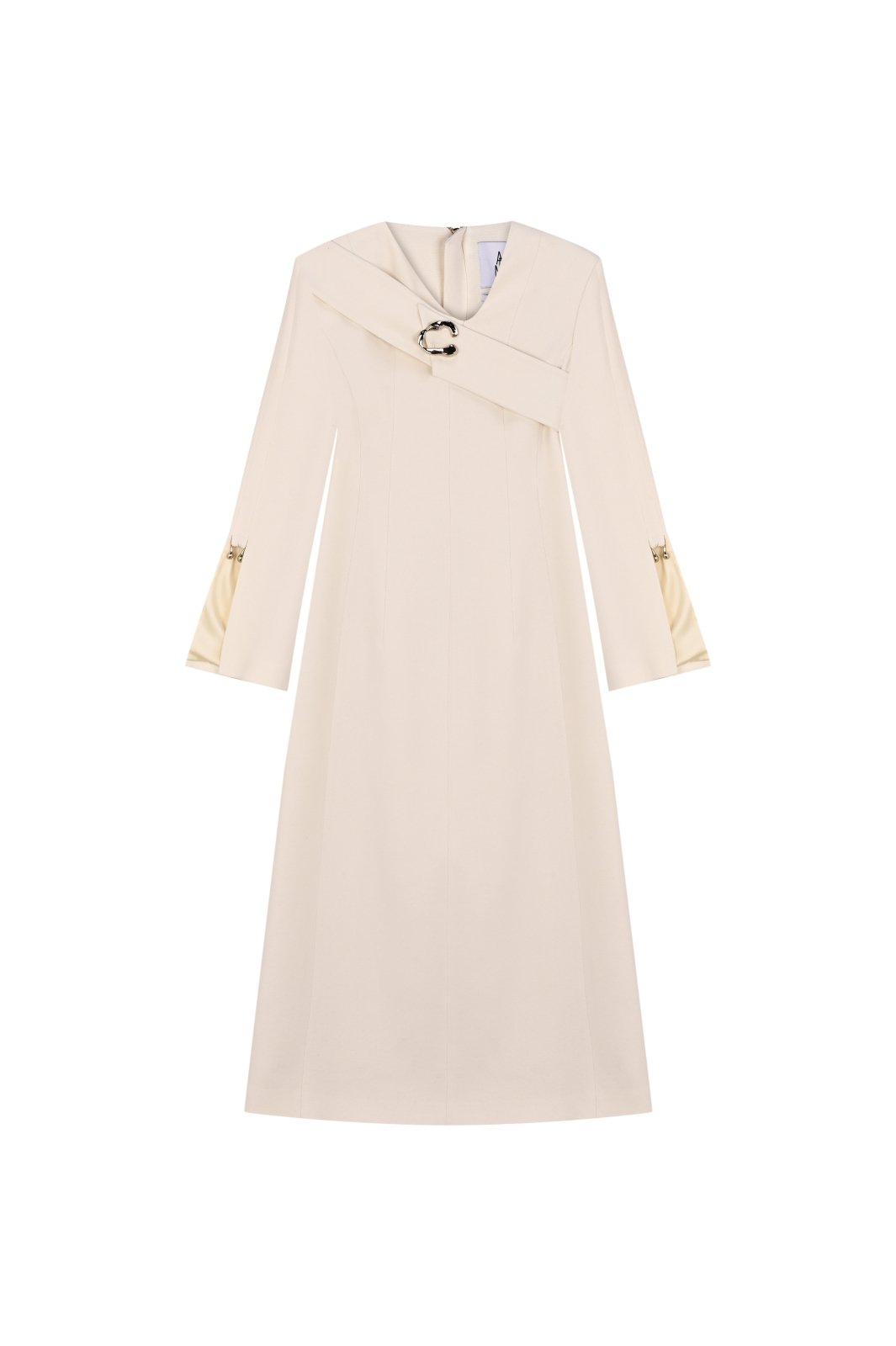 Ivory Sculpted Elegance Dress - ADAMO