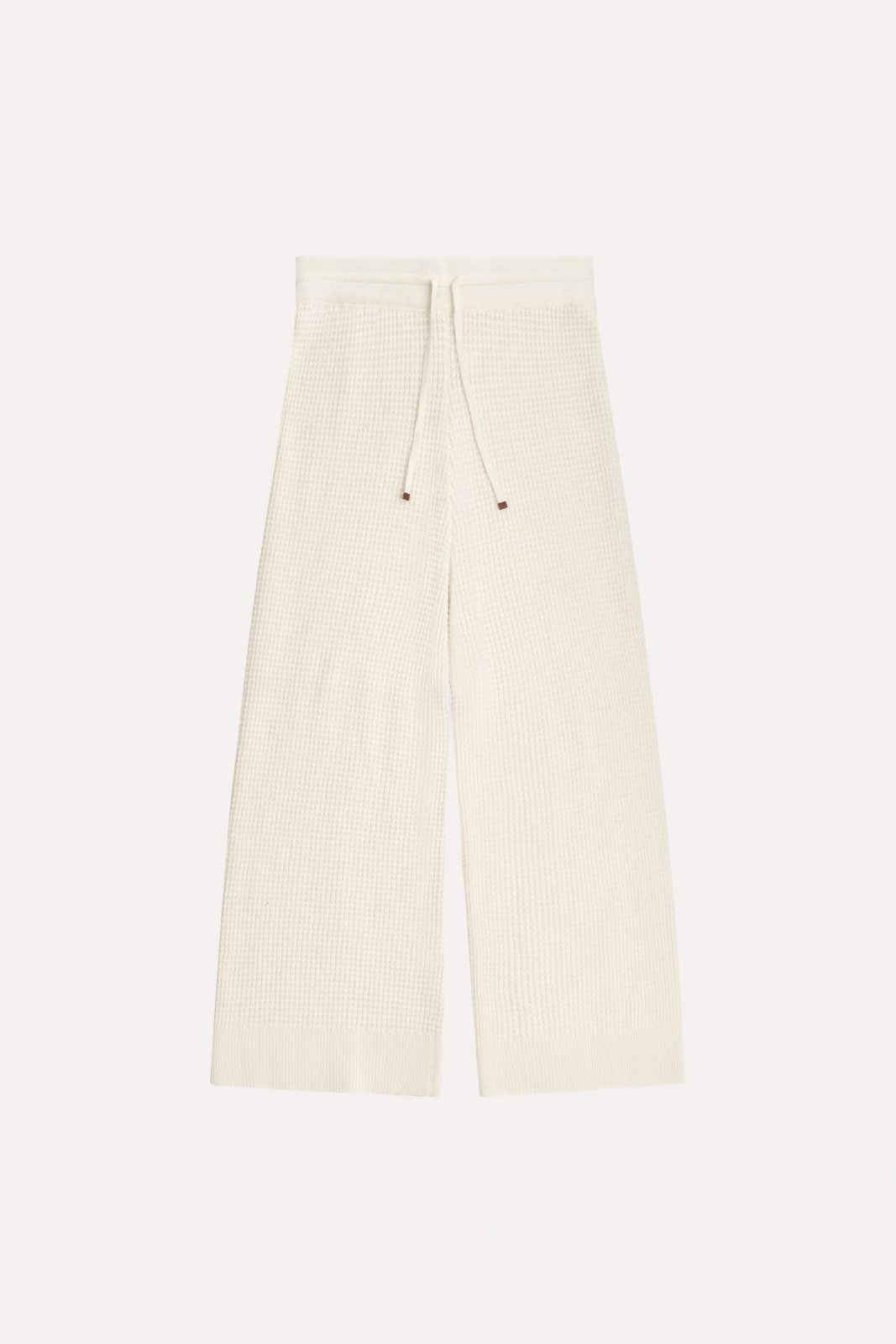 Ivory Textured Knit Trousers - ADAMO