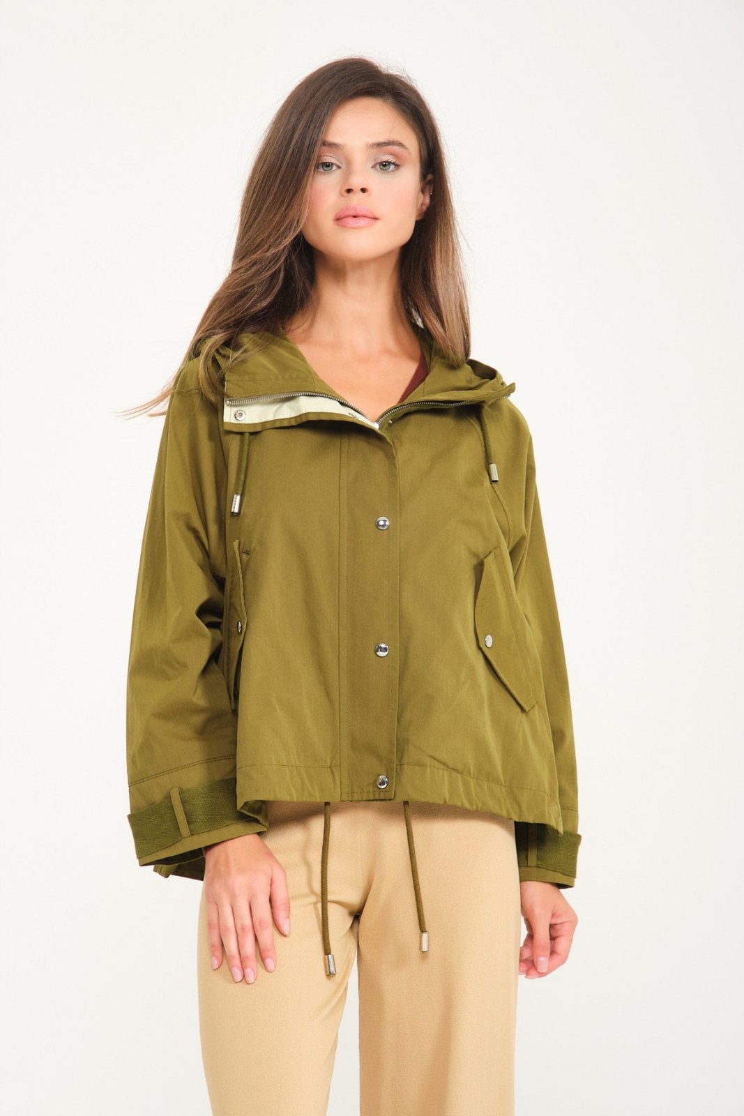 Khaki Waterproof Hoodie - ADAMO