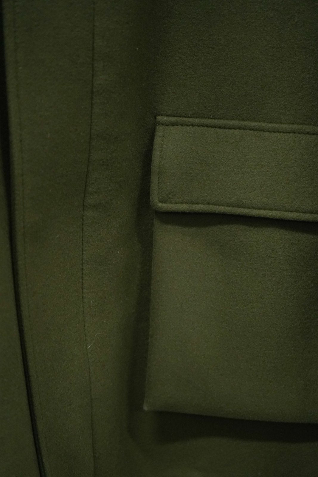 Khaki Wool Rex Collar Coat - ADAMO