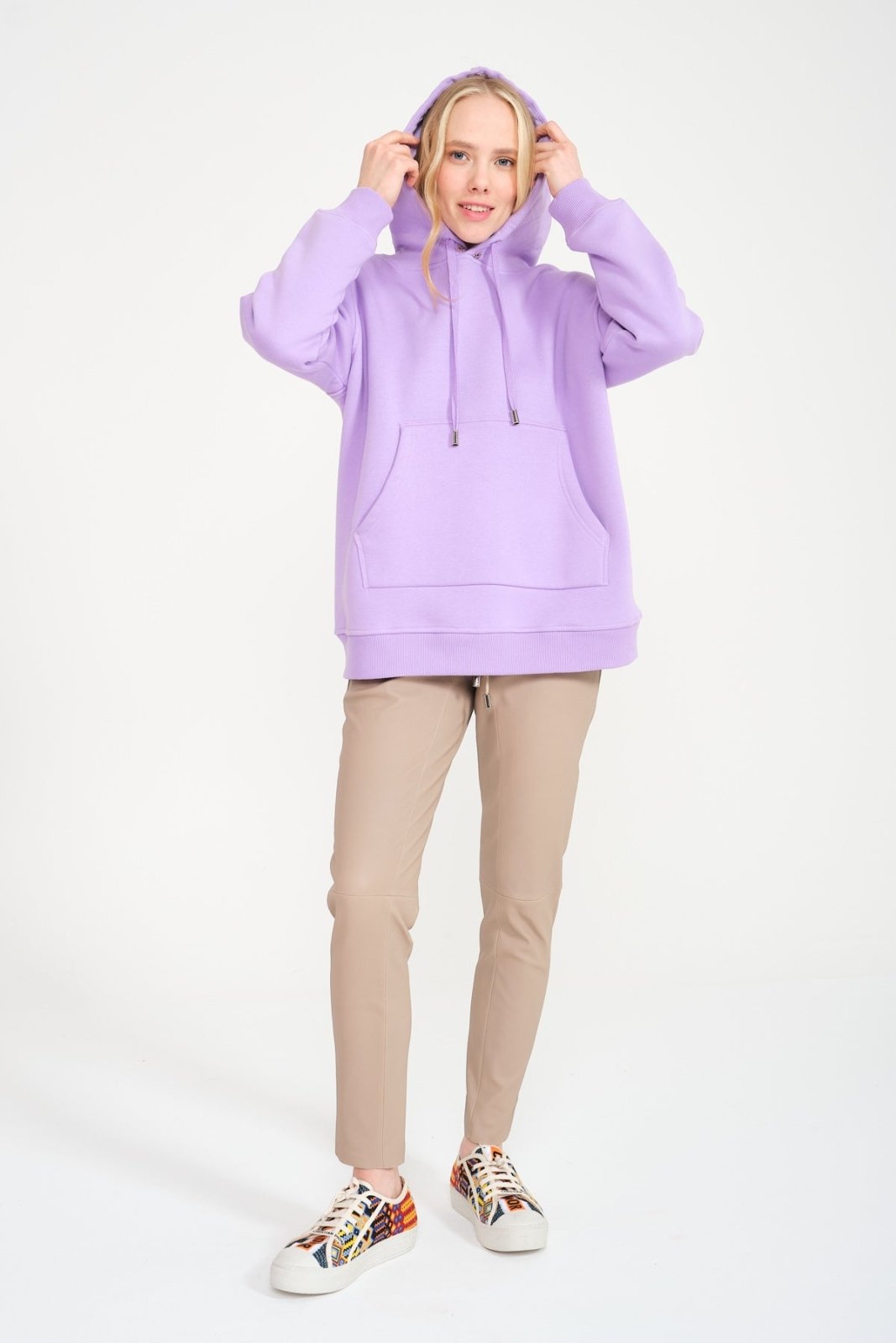 Lavender Fox Fur Hoodie - ADAMO