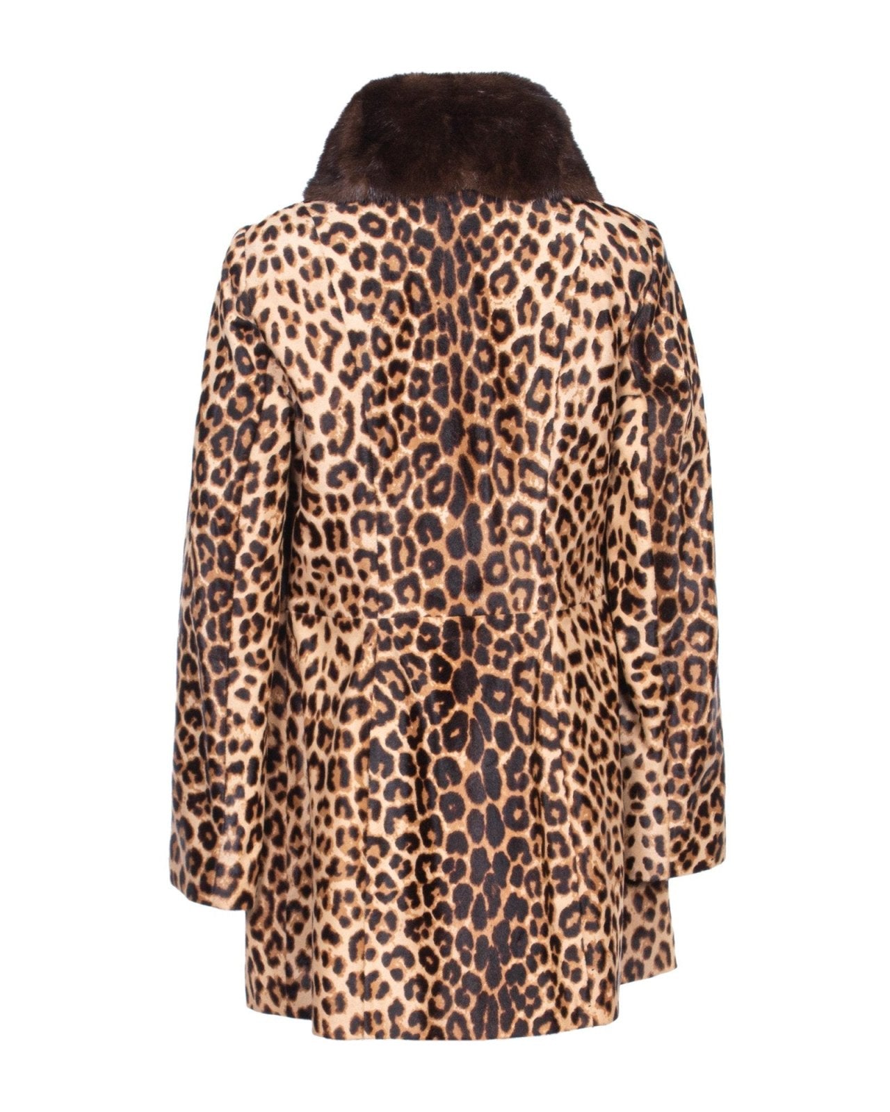 Leopard Long Leather Coat - ADAMO