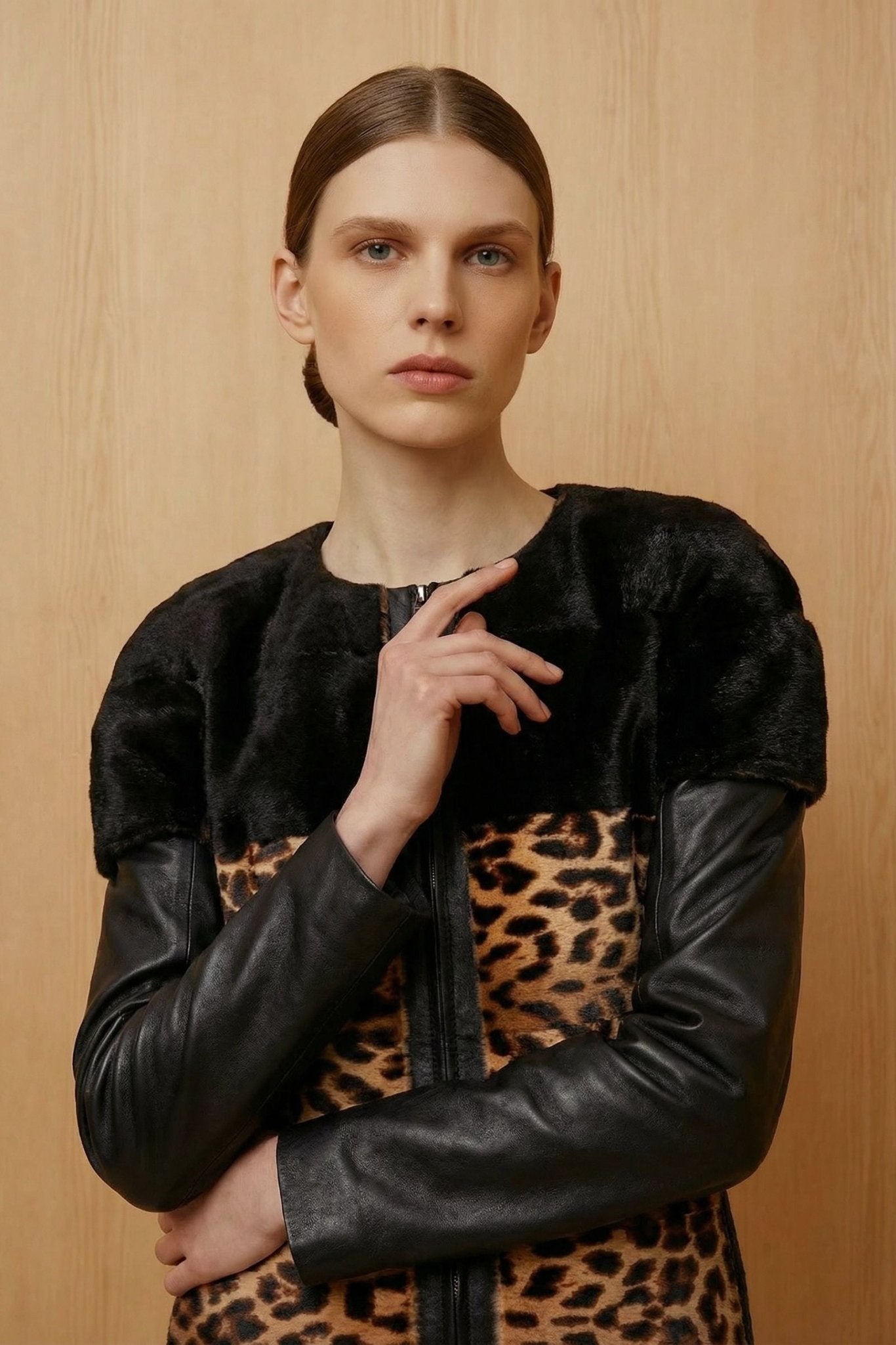 Leopard Pattern Fur Coat - ADAMO