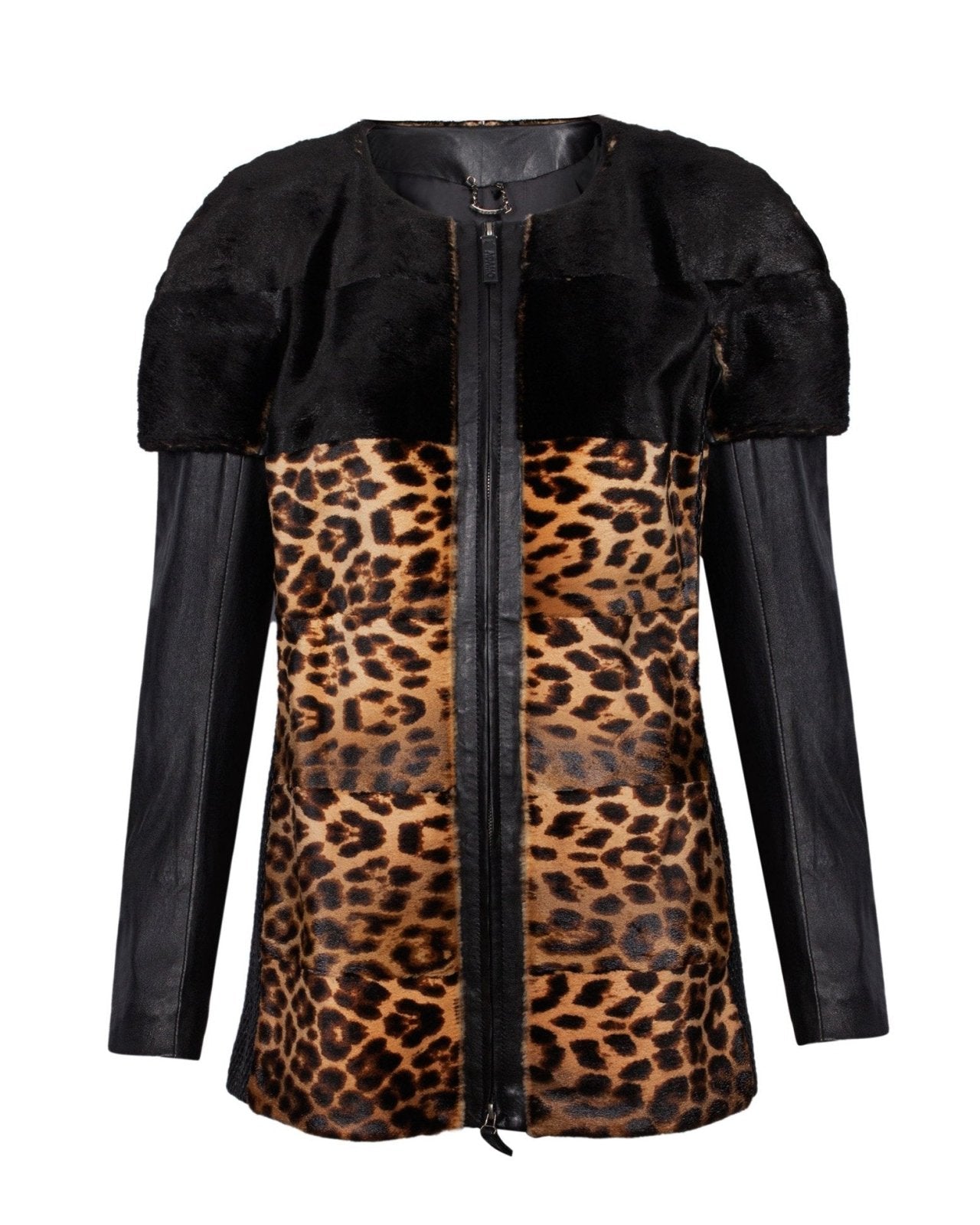 Leopard Pattern Fur Coat - ADAMO