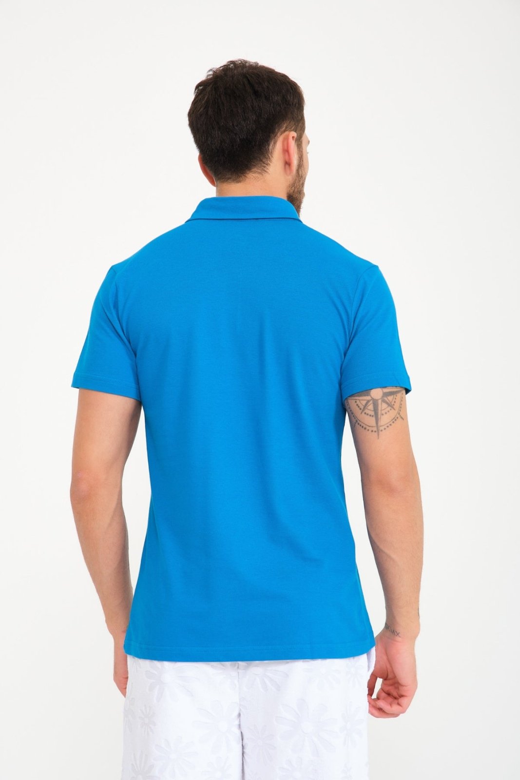 Light Blue Cotton Polo Shirt - ADAMO