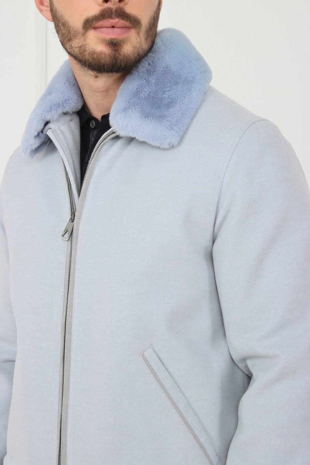 Light Blue Wool Jacket - ADAMO