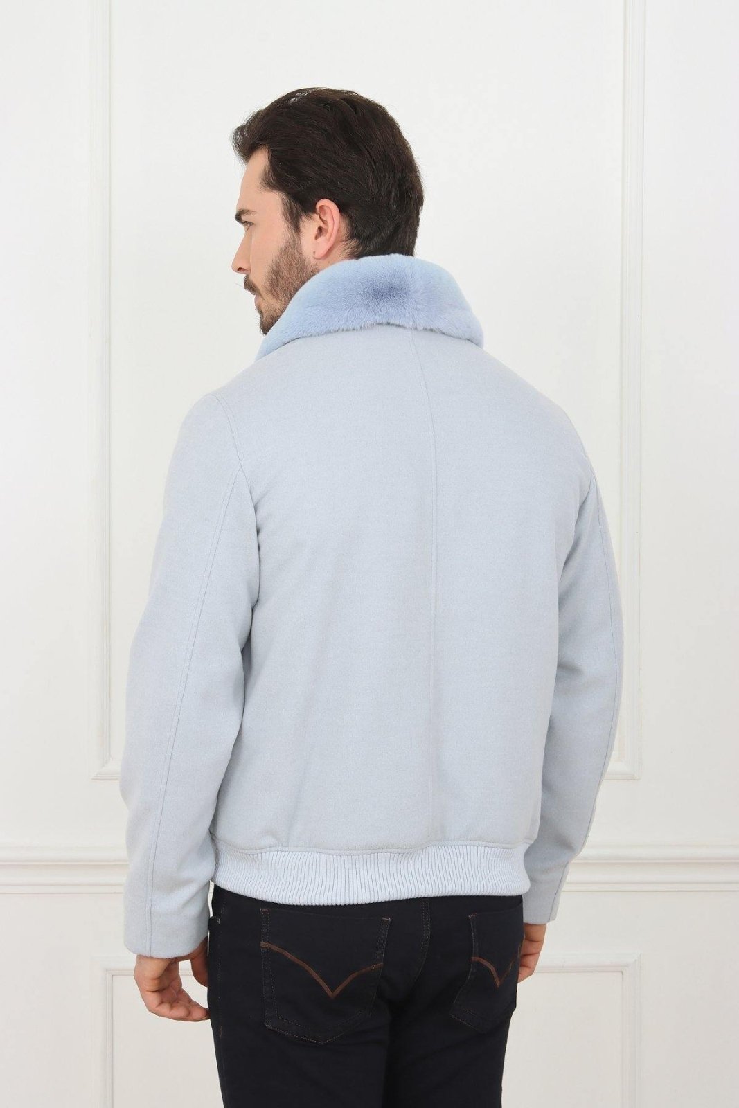 Light Blue Wool Jacket - ADAMO