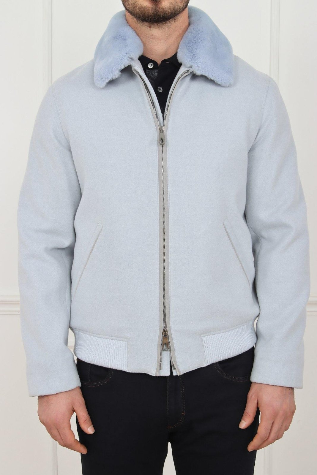 Light Blue Wool Jacket - ADAMO