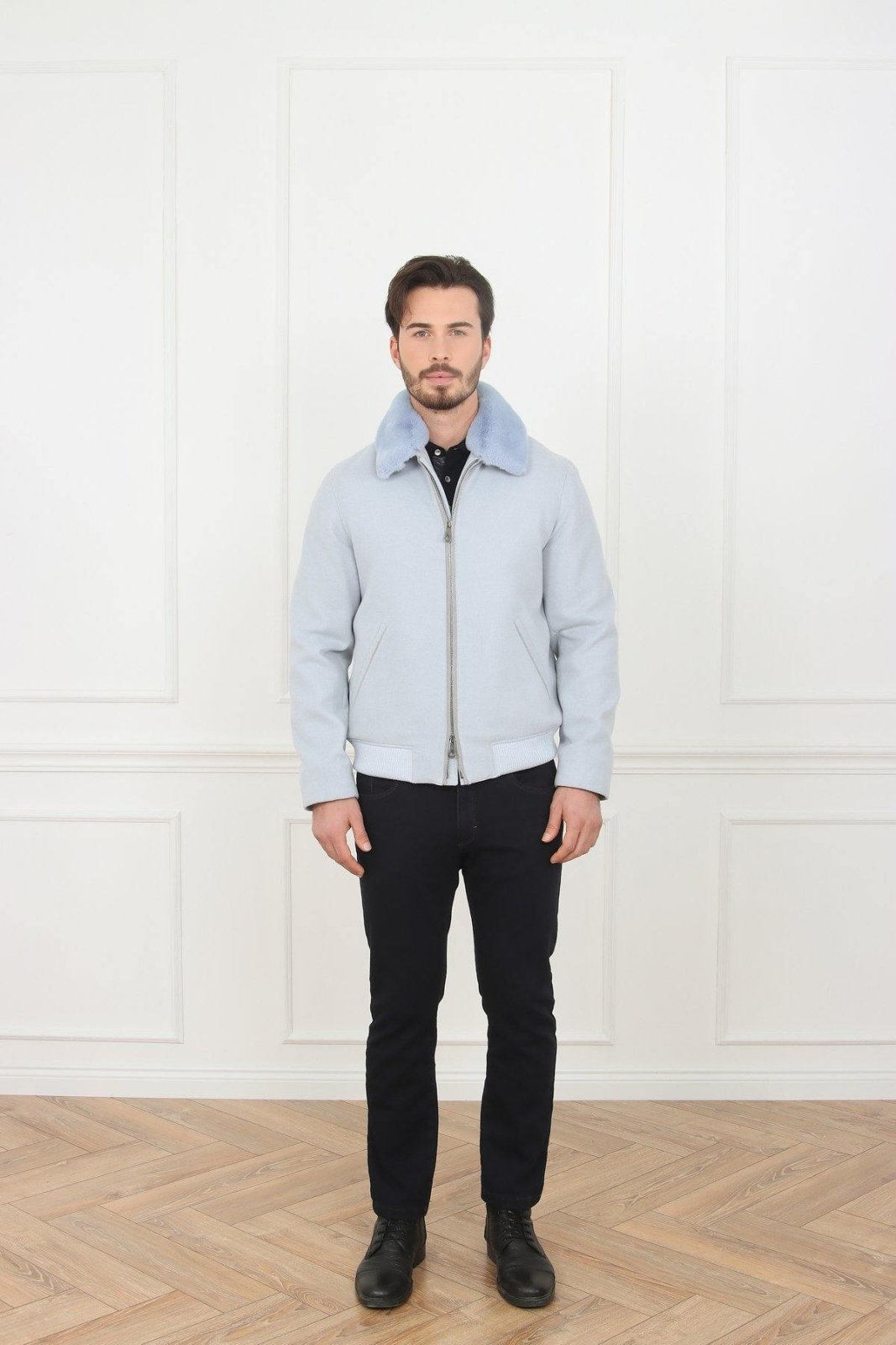 Light Blue Wool Jacket - ADAMO