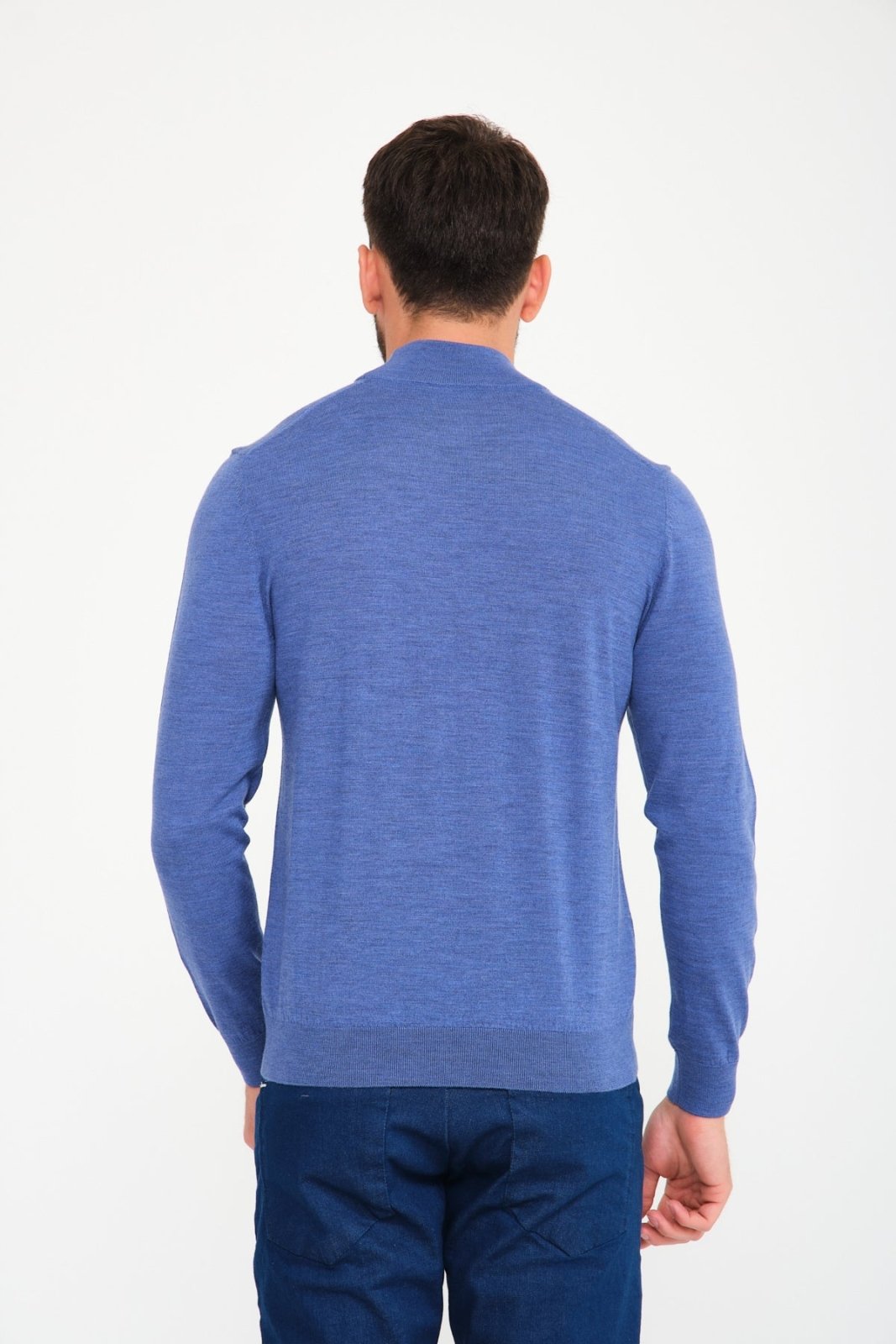 Light Blue Wool Knit Sweater - ADAMO