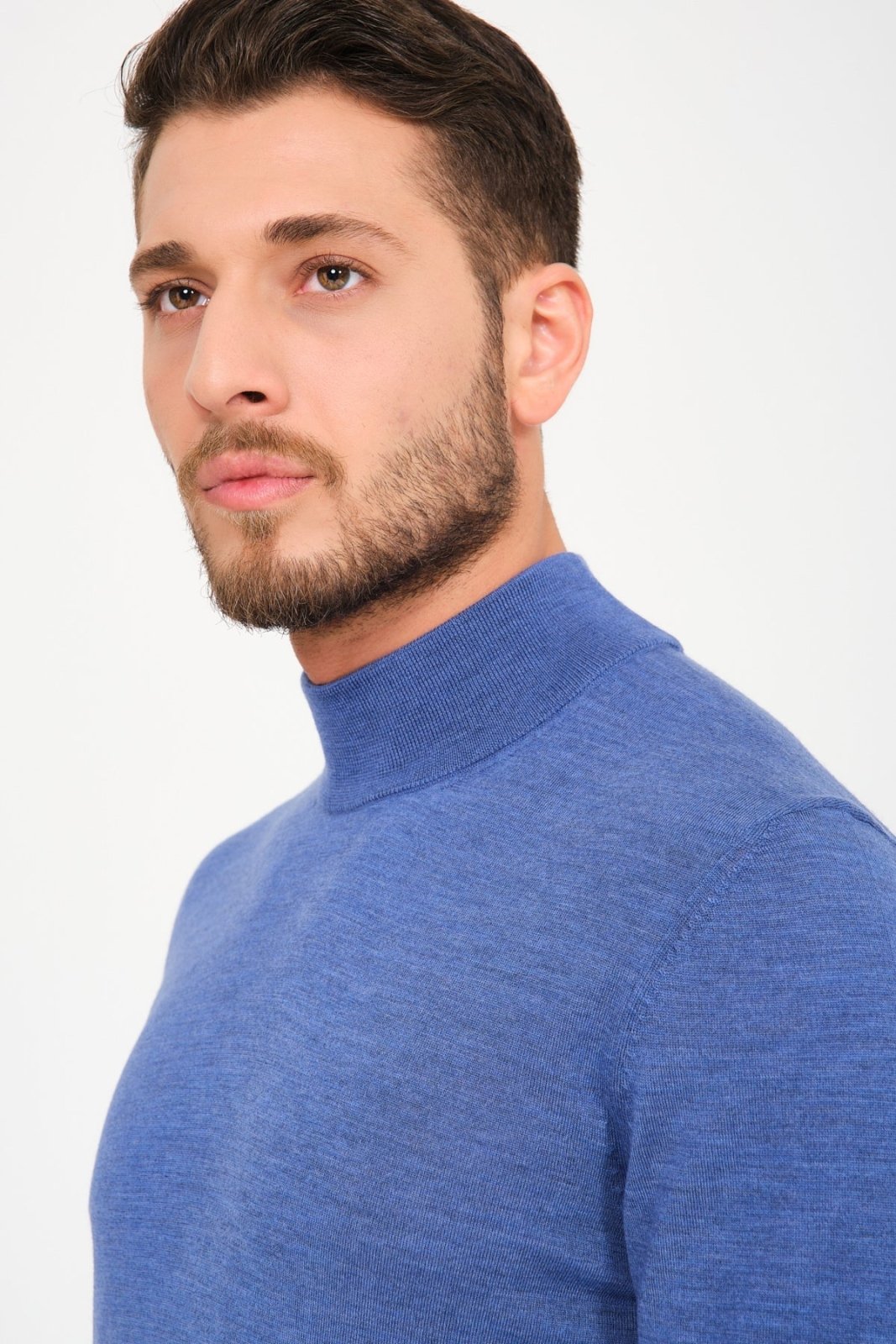 Light Blue Wool Knit Sweater - ADAMO