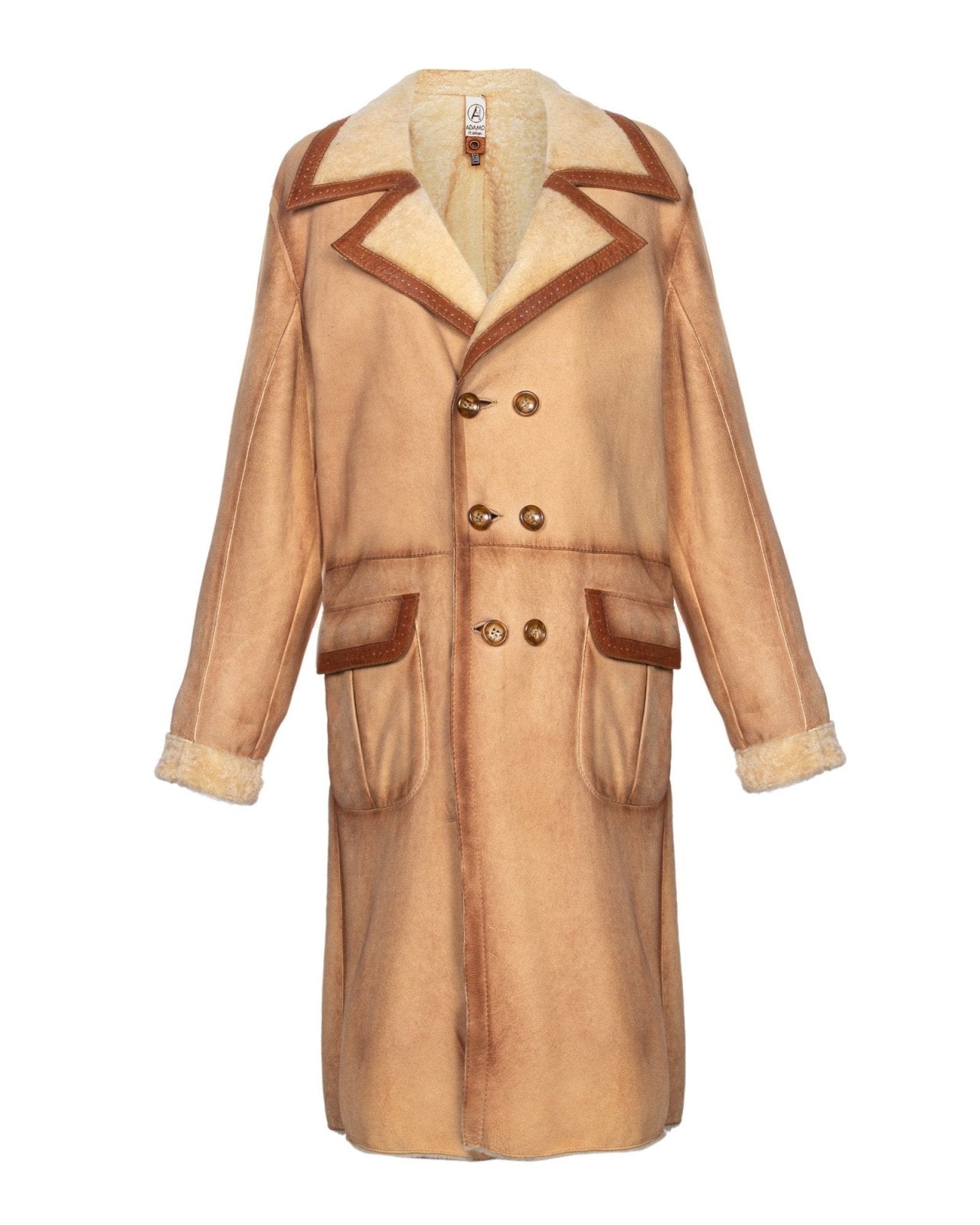 Light Brown Long Leather Coat - ADAMO