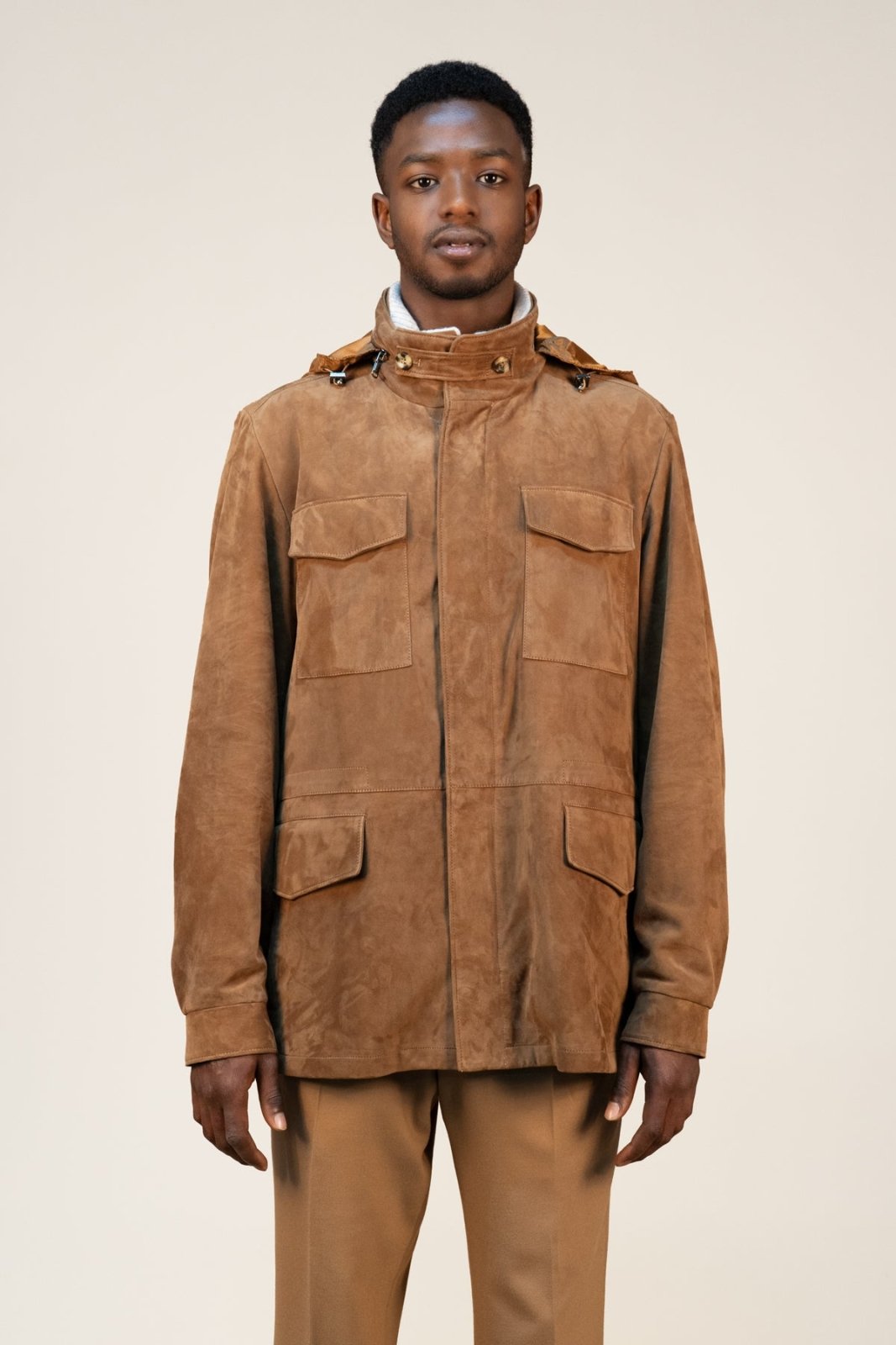 Light Chestnut Suede Jacket - ADAMO