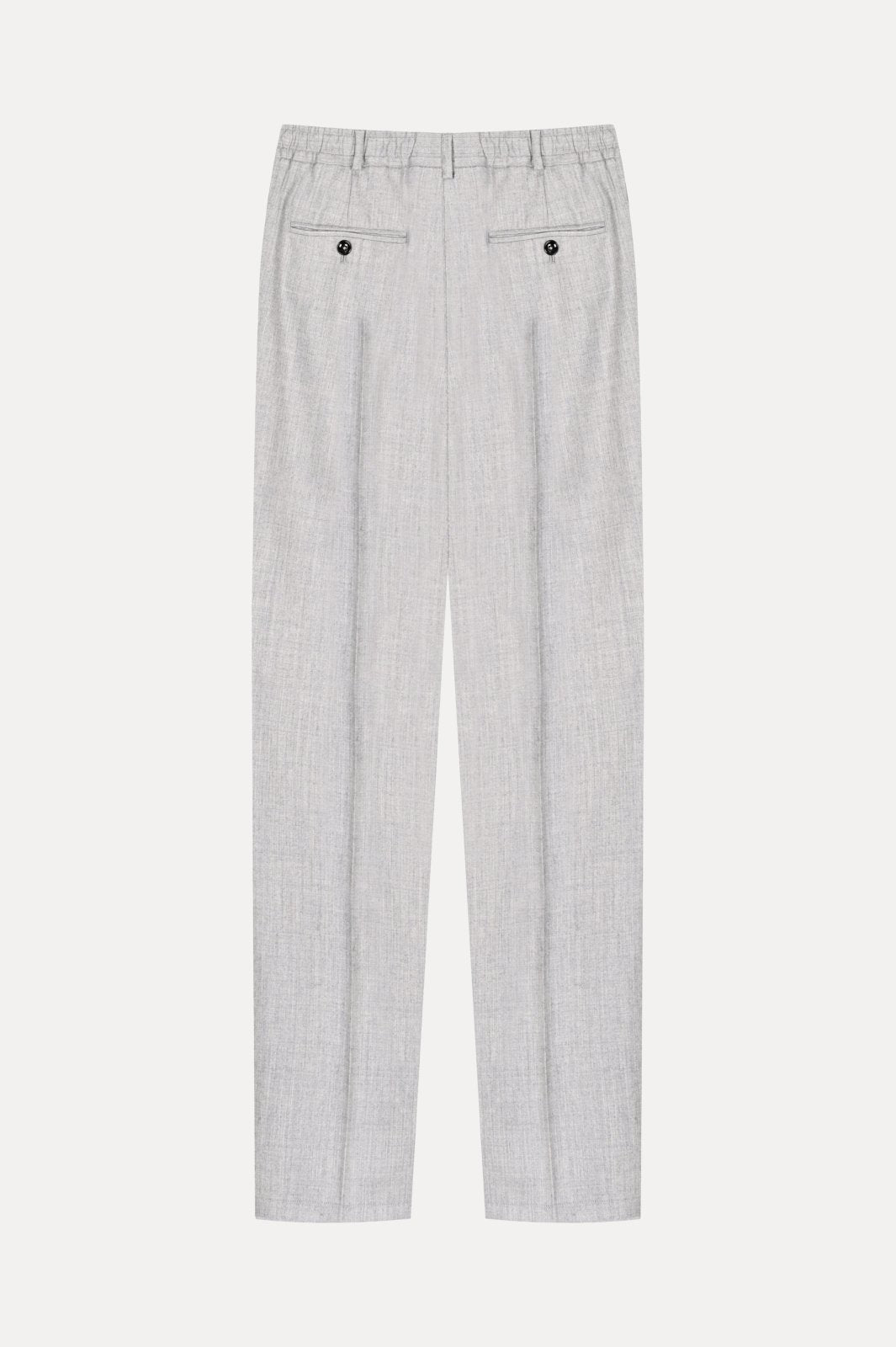 Light Grey Wool - Cashmere Trousers - ADAMO