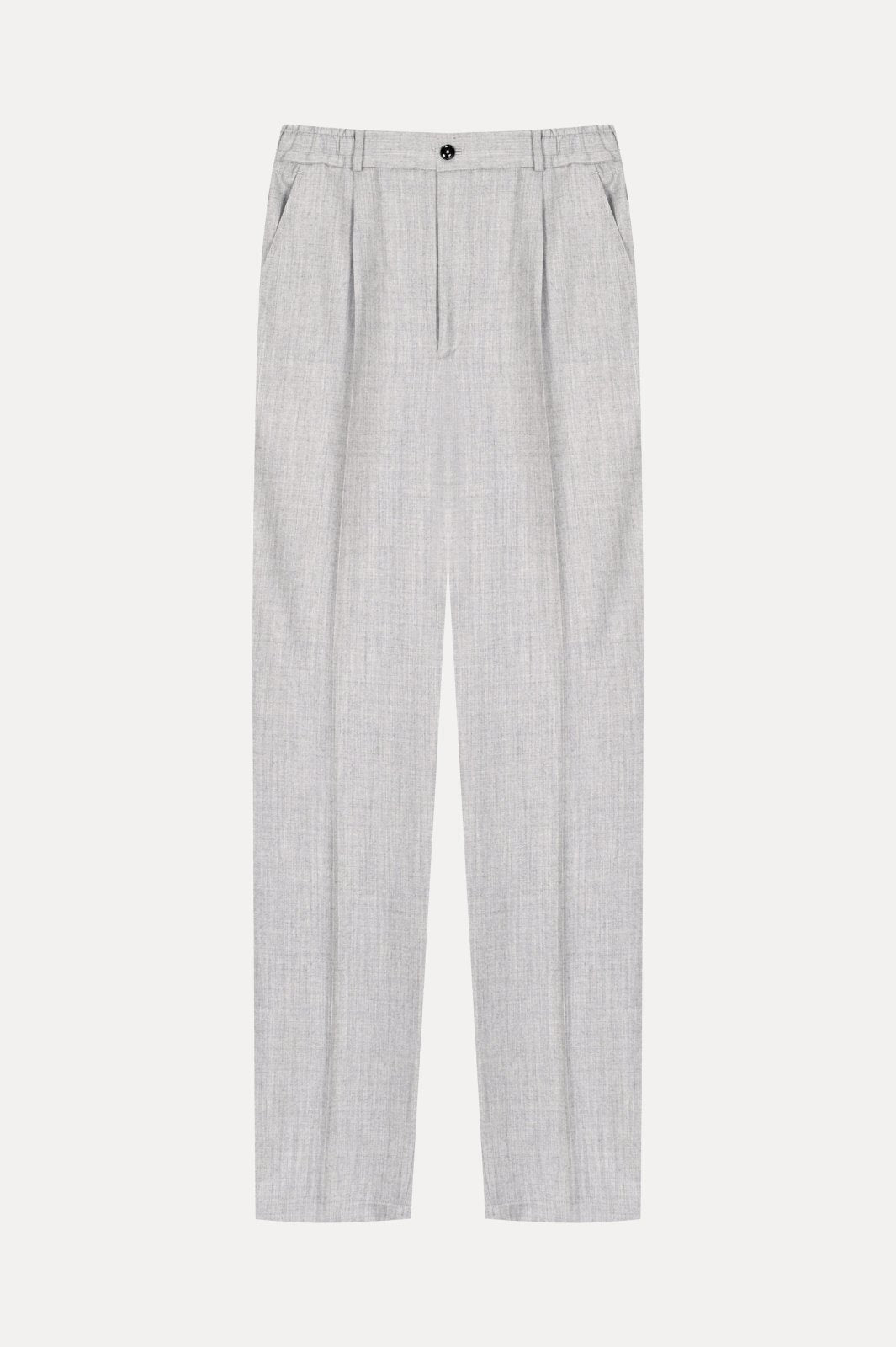 Light Grey Wool - Cashmere Trousers - ADAMO