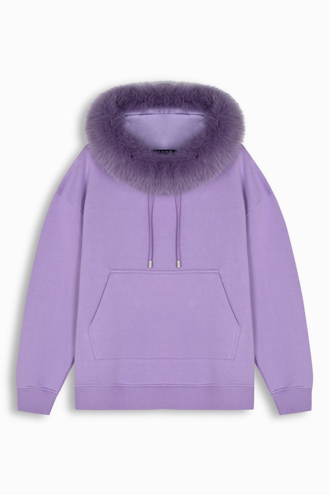 Luxe Cotton Hoodie with Fox Fur Hood - ADAMO